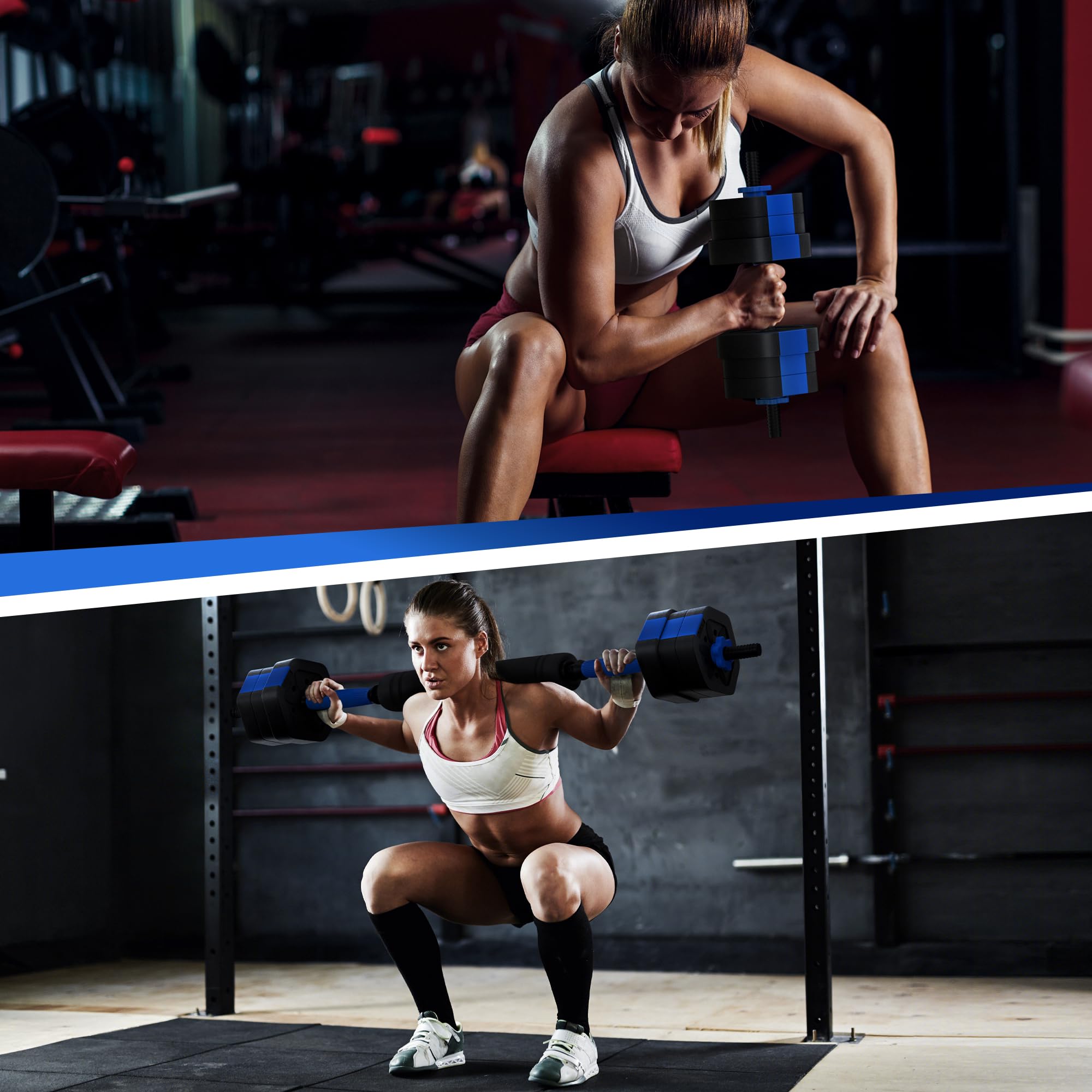 VIVITORY Adjustable Dumbbell Set with Connector - 5-25lbs Hexagonal Free Weights for Home Gym, Non-Slip Cement Mixture Design | Perfect for Strength Training, HIIT Workouts & Small Space Fitness