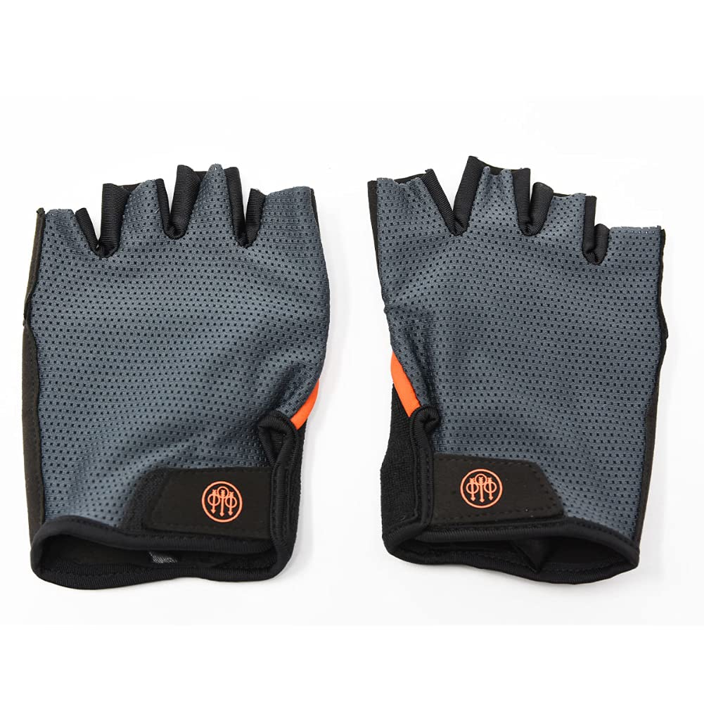 BERETTA Unisex Lightweight Fingerless Black/Grey Shooting Mesh Gloves - Tactical Training, Airsoft, Hunting & Outdoor Sports Accessories