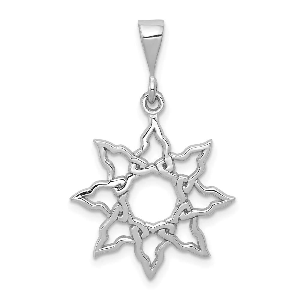14K White Gold Solid Sun Charm Pendant Necklace for Women - Elegant Solar Jewelry for Everyday Wear, Gifts & Special Occasions
