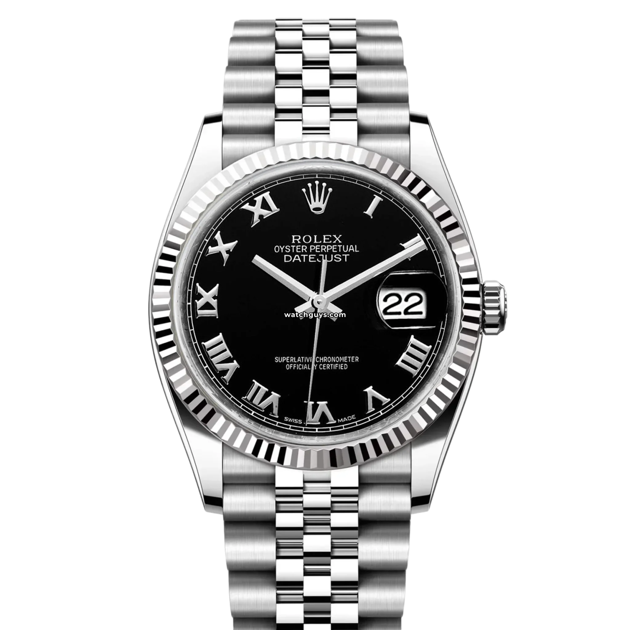 Rolex Datejust 116234 Men's Watch - Black Roman Dial, Jubilee Bracelet - Luxury Dress Watch for Business & Formal Occasions