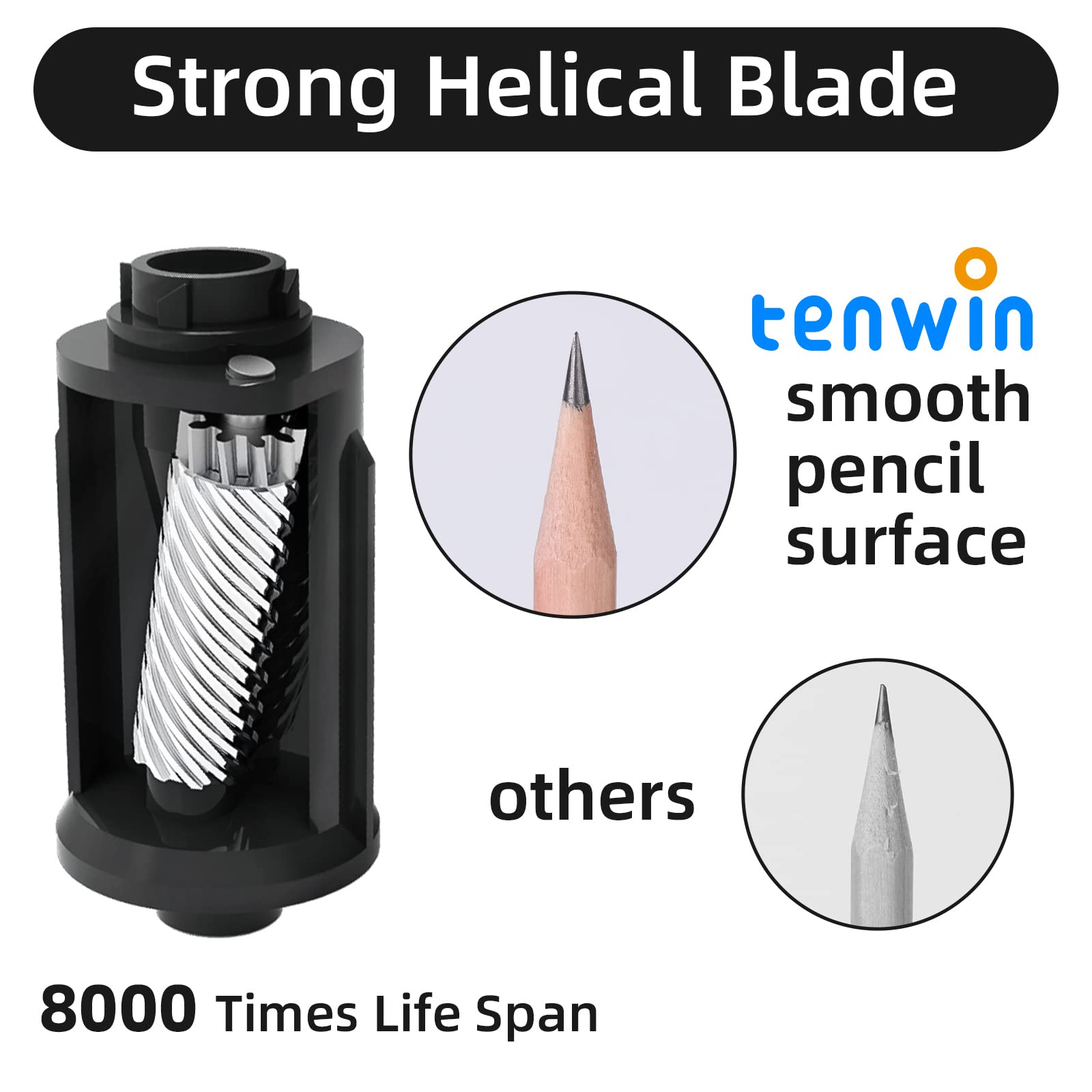 Rechargeable Automatic Electric Pencil Sharpener for 7-11.5mm Pencils - Hands-Free Operation, Adjustable Nibs, Auto In/Out - Perfect for Artists, Students & Office Use (Silver)