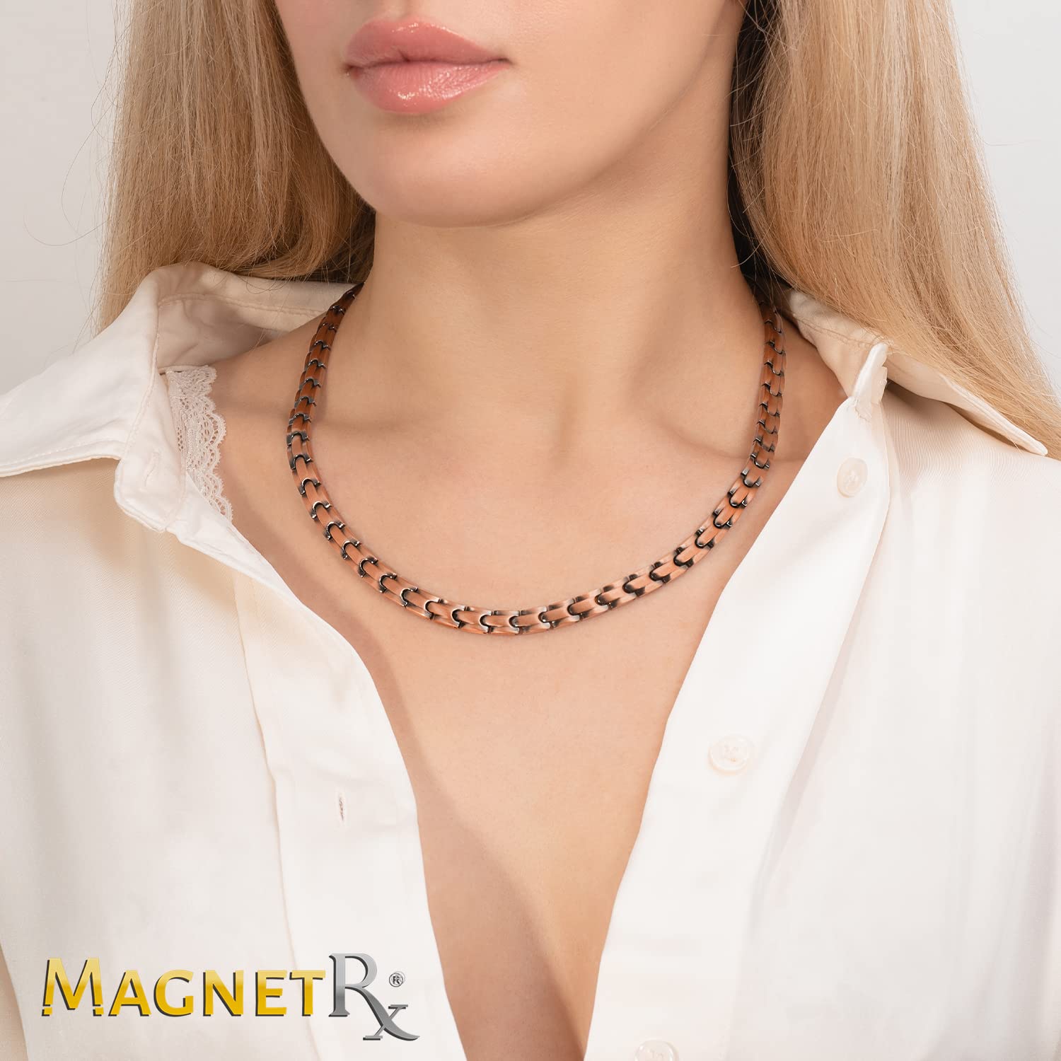 MagnetRX® Copper Magnetic Therapy Necklace - Ultra Strength 99.9% Pure Copper Necklace with 55 Magnets (19.25 Inches) for Men & Women - Relieve Pain, Improve Circulation & Reduce Stress | Perfect for Arthritis, Neck Pain & Daily Wellness