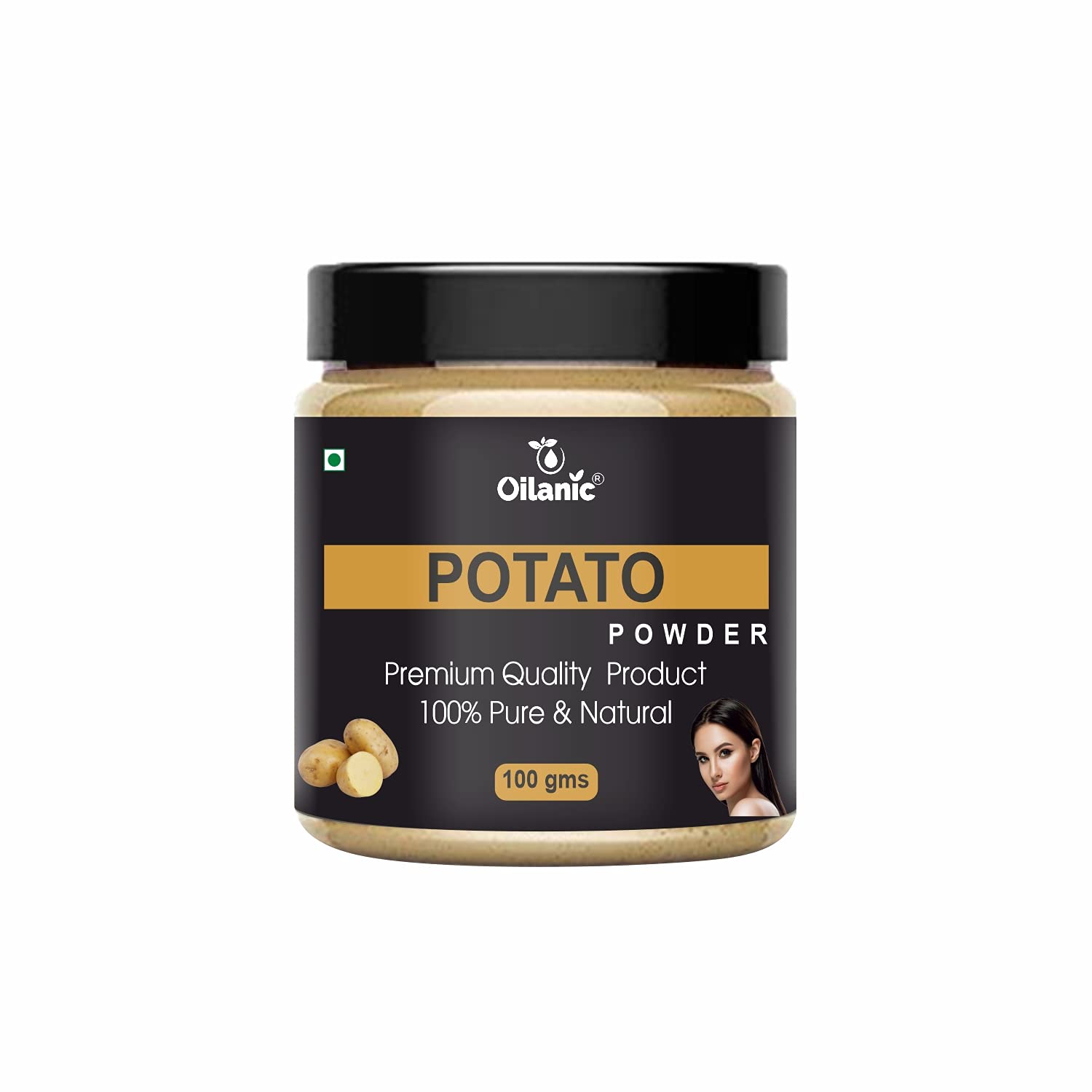 Oilanic 100% Pure Natural Potato Powder for Skin & Hair Care - 2 Jars (200g Each) | Brightening Face Mask & Hair Growth Treatment | DIY Beauty Recipes & Organic Skincare Solutions