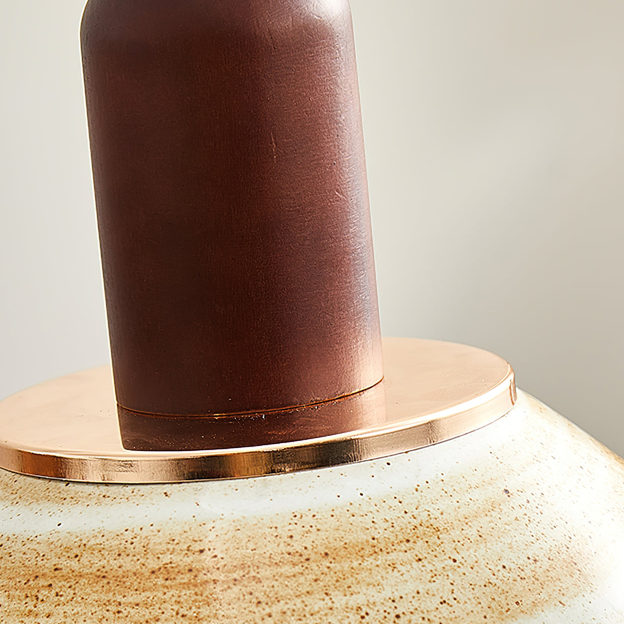 Handmade Ceramic Pendant Light with Cup Lid Design - Modern Boho Ceiling Fixture for Kitchen, Dining Room & Cafe Decor
