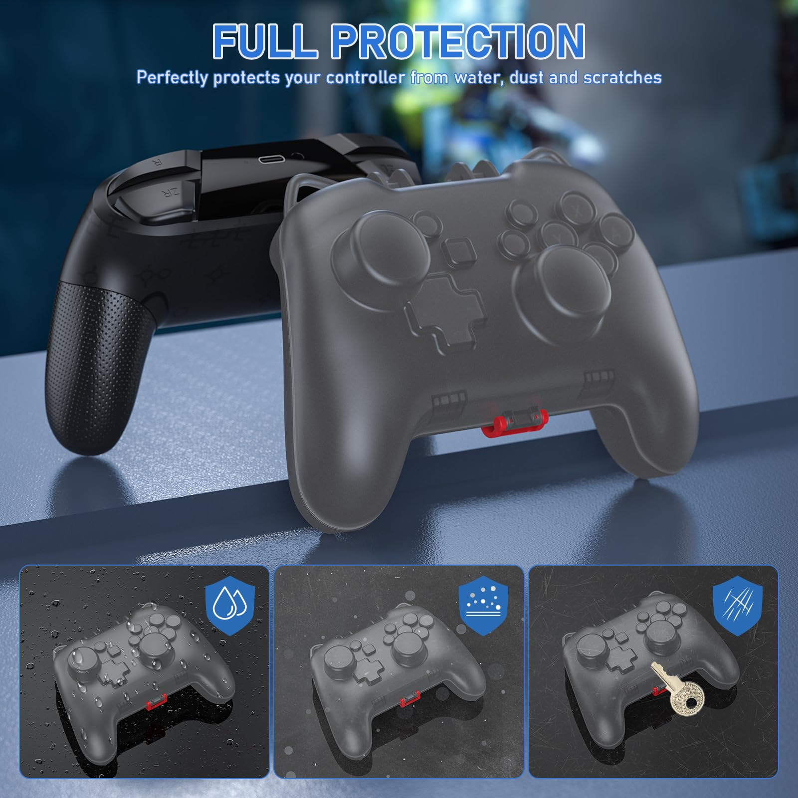 Premium Protective Case for Nintendo Switch Pro Controller - Durable Travel Carrying Storage Bag with Remote Holder - Ideal for Gaming Accessories, Travel & Home Storage