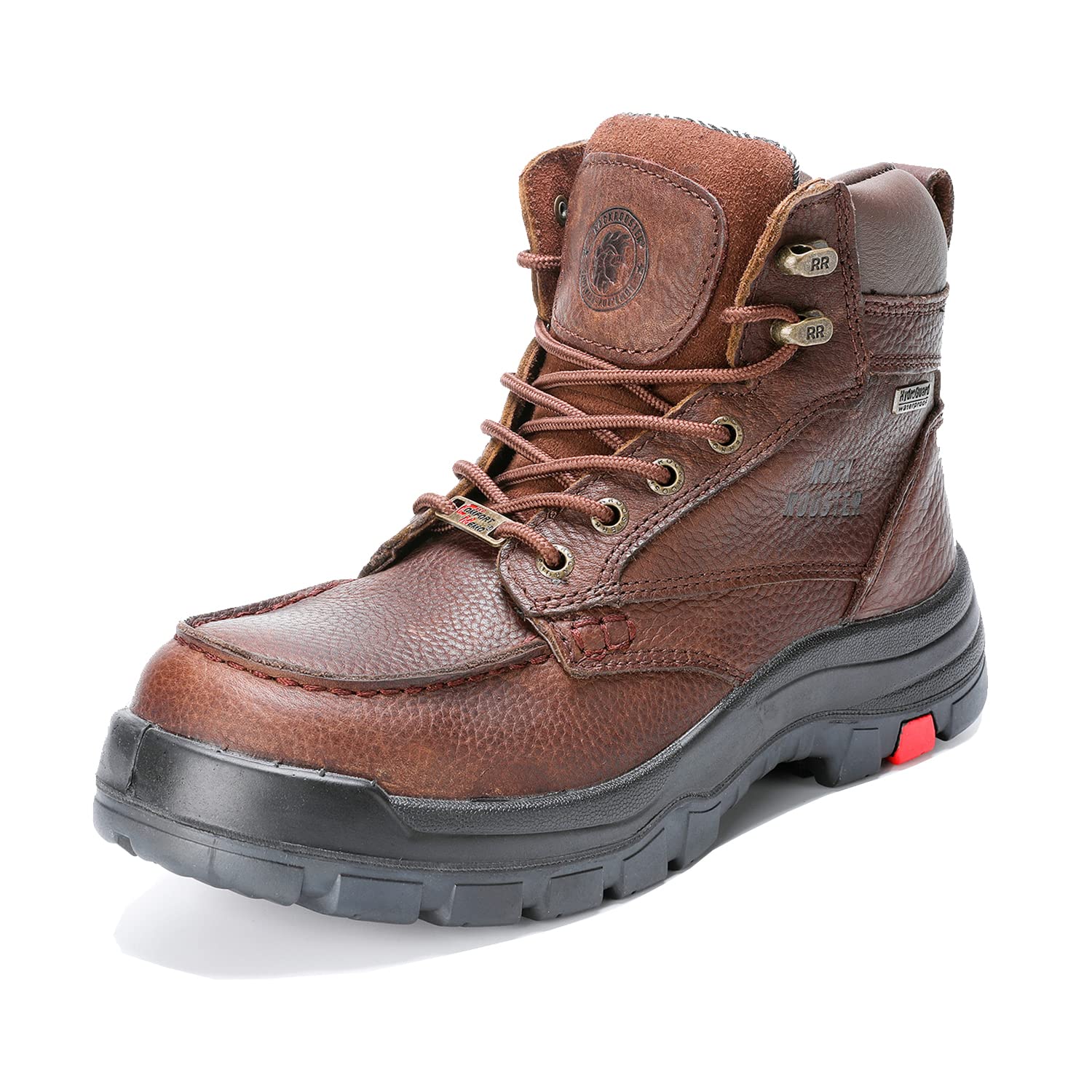 ROCKROOSTER Men's 6-Inch Oiled Leather Work Boots - Durable Wide Safety Shoes for Construction & Outdoor Work (AK370, AK371, AK372) | Comfortable Non-Slip Work Boots for Heavy Duty Jobs