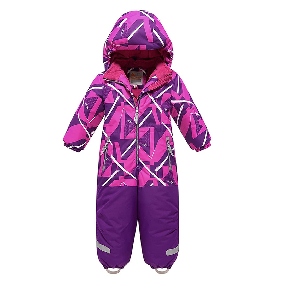 Girls Waterproof Ski Suit - One-Piece Winter Snowsuit with Hood for Skiing & Snowboarding | Windproof & Warm for Outdoor Winter Sports & Snow Play