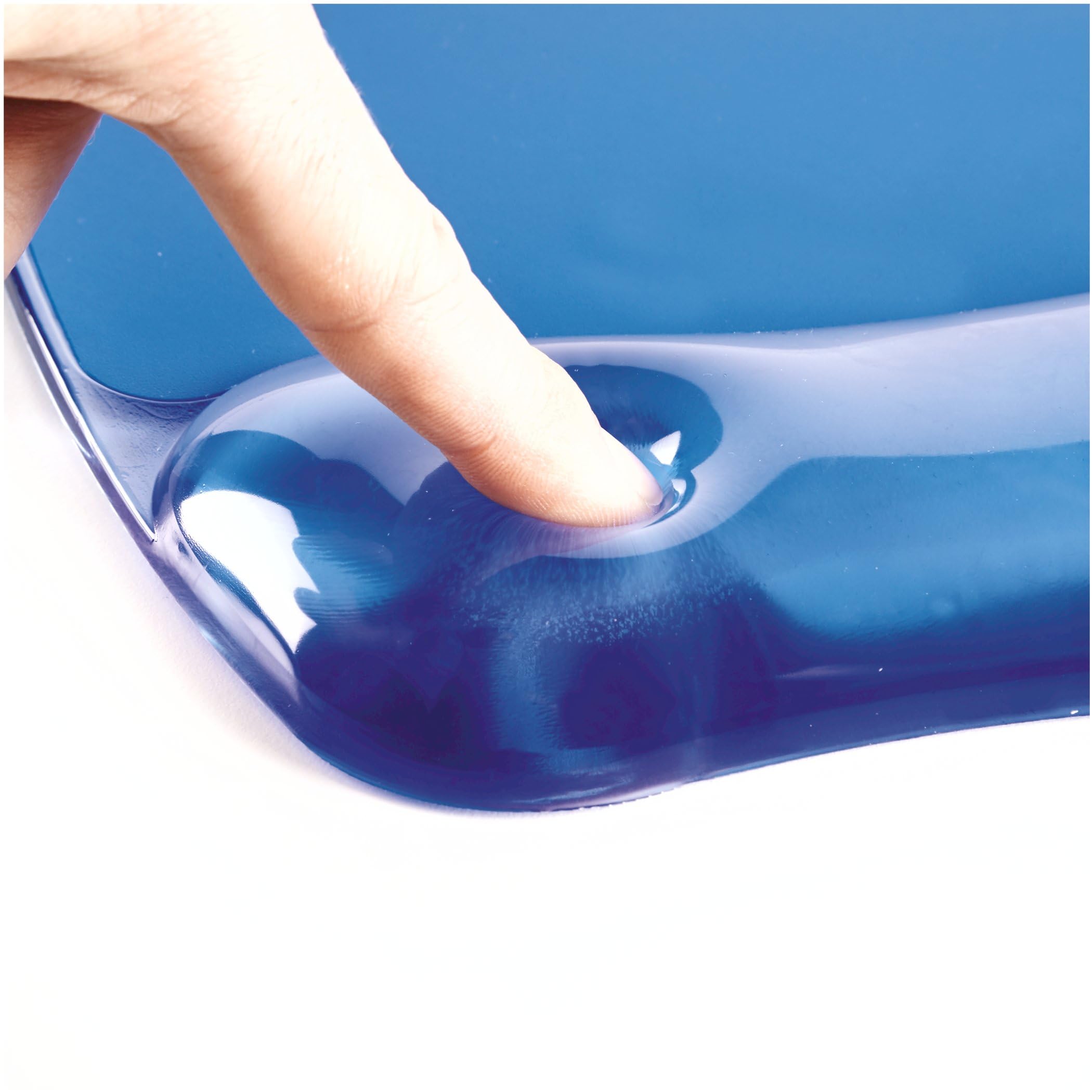 Fellowes Crystals Gel Mouse Pad with Wrist Rest - Blue (91141) | Ergonomic Comfort for Office & Gaming | Reduce Wrist Strain for Long Computer Work Sessions