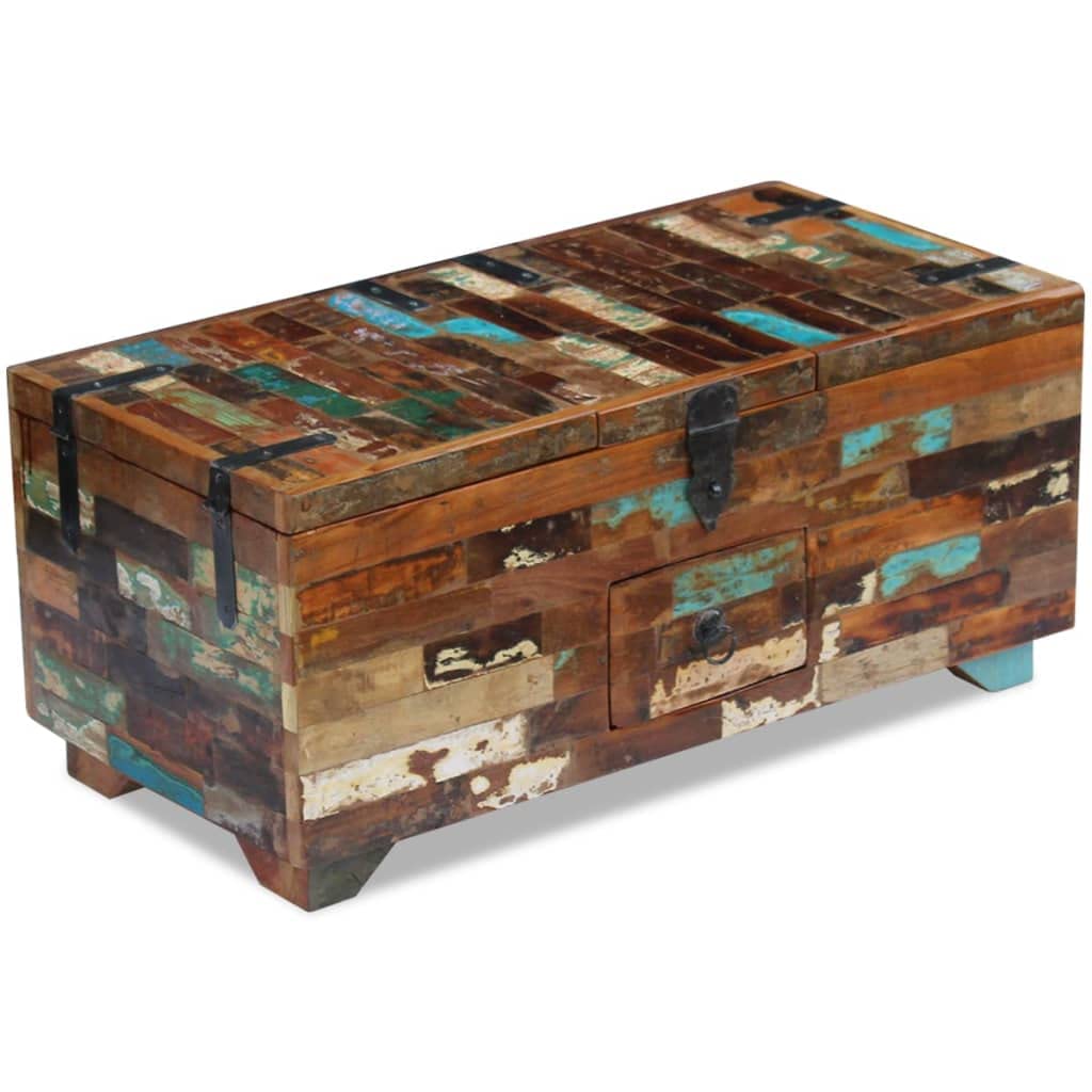 Reclaimed Wood Coffee Table Box Chest 31.5