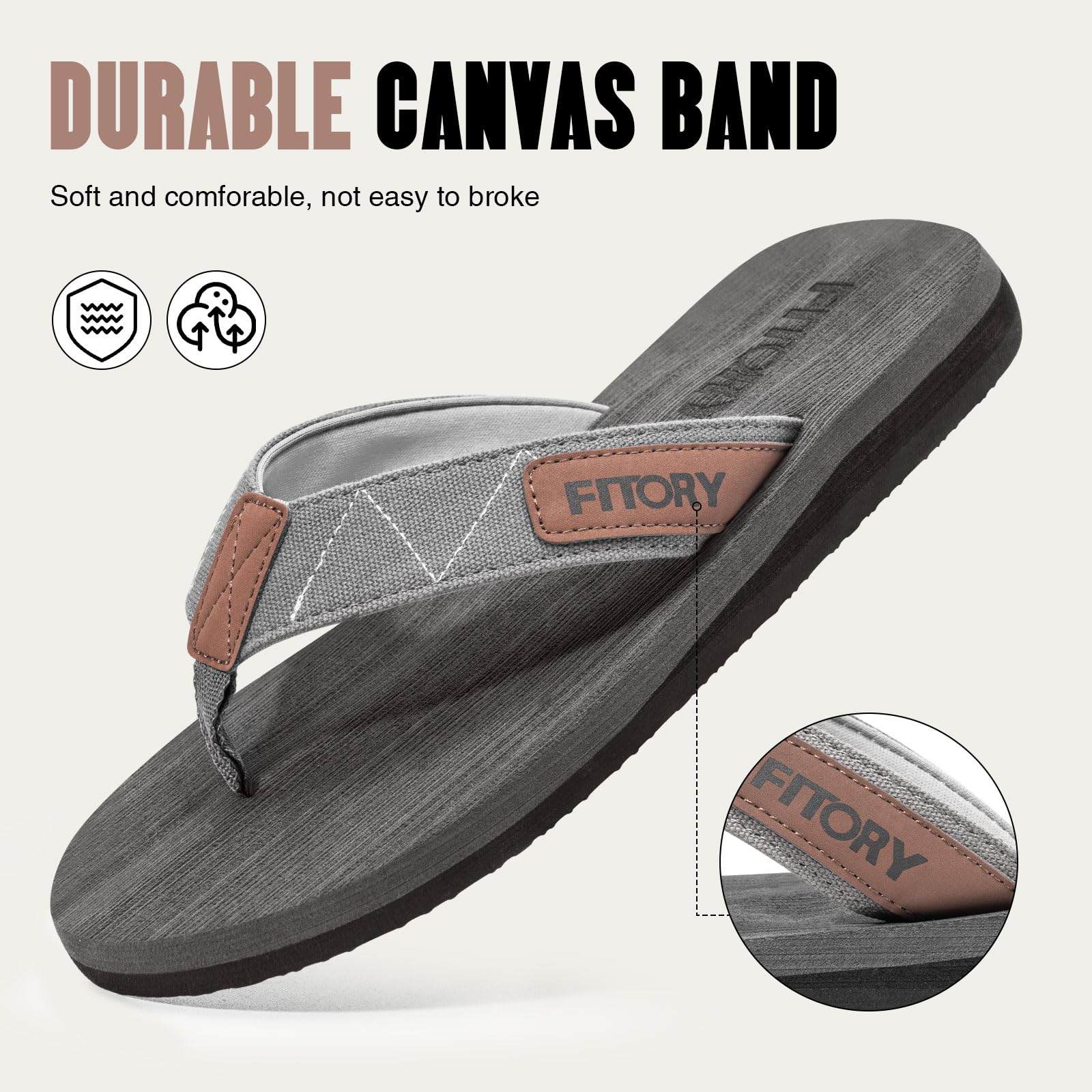 FITORY Men's Flip Flops - Comfortable Beach Sandals & Slippers for Men (Sizes 6-15) | Perfect for Pool, Vacation, and Summer Outdoor Activities