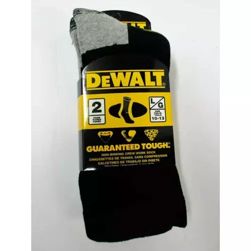 DeWALT Work Socks 2-Pack DXSC108 - Heavy Duty Comfort for Construction & Outdoor Work - Ideal for Builders, Electricians & DIY Enthusiasts