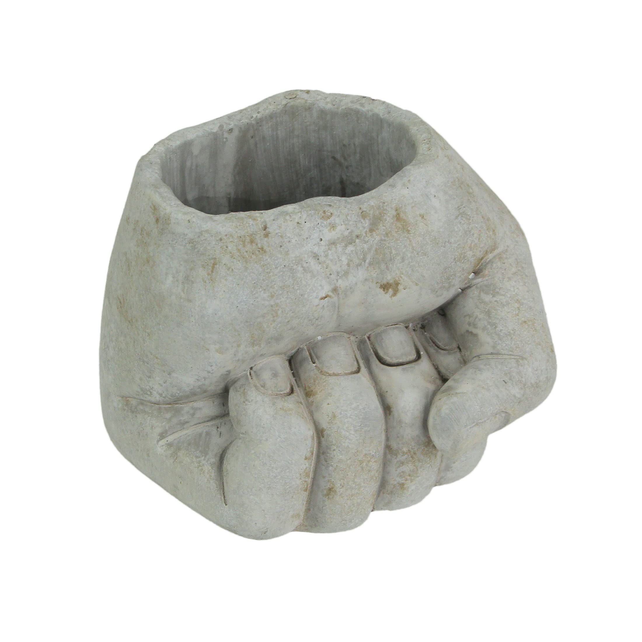 7 Inch Concrete Planter - Hand Fist Bump Design for Plants & Succulents | Unique Candle Holder | Perfect for Home Decor, Office Desk & Garden Centerpieces