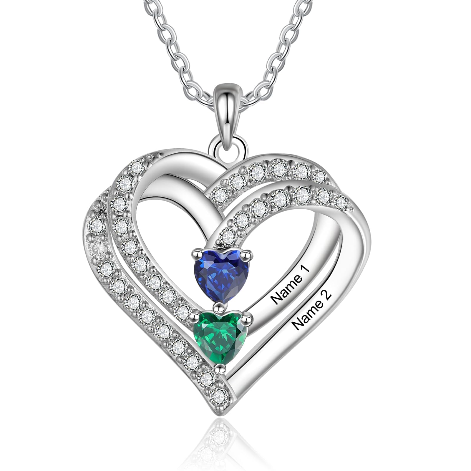 Valentine's Day Gifts for Her - Rose Gold Heart Birthstone Necklace for Women, Personalized I Love You Jewelry for Wife, Mom, Girlfriend | Romantic Birthday Gift, Anniversary Present for Her | Perfect for Date Nights, Weddings & Special Occasions
