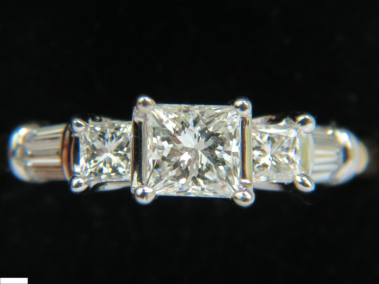 1.30CT Classic Princess Cut Natural Diamond Ring in 14K White Gold (I/SI2) - Elegant Engagement, Wedding & Anniversary Jewelry Gift