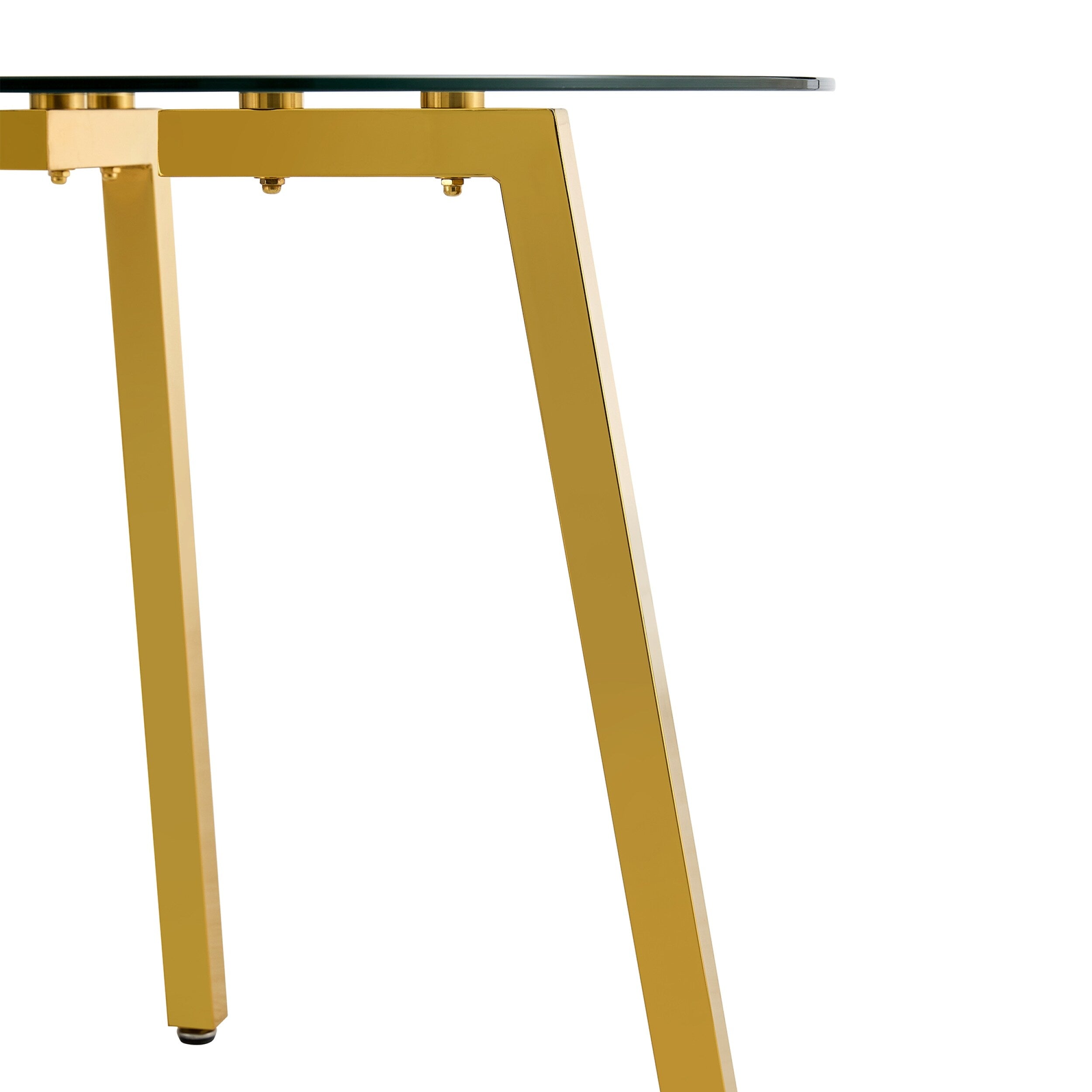 42.01 Inch Round Kitchen Dining Table for 4 - MDF Top with Wood Veneer & Rubberwood Legs - Perfect for Small Spaces, Breakfast Nook, and Cozy Family Meals