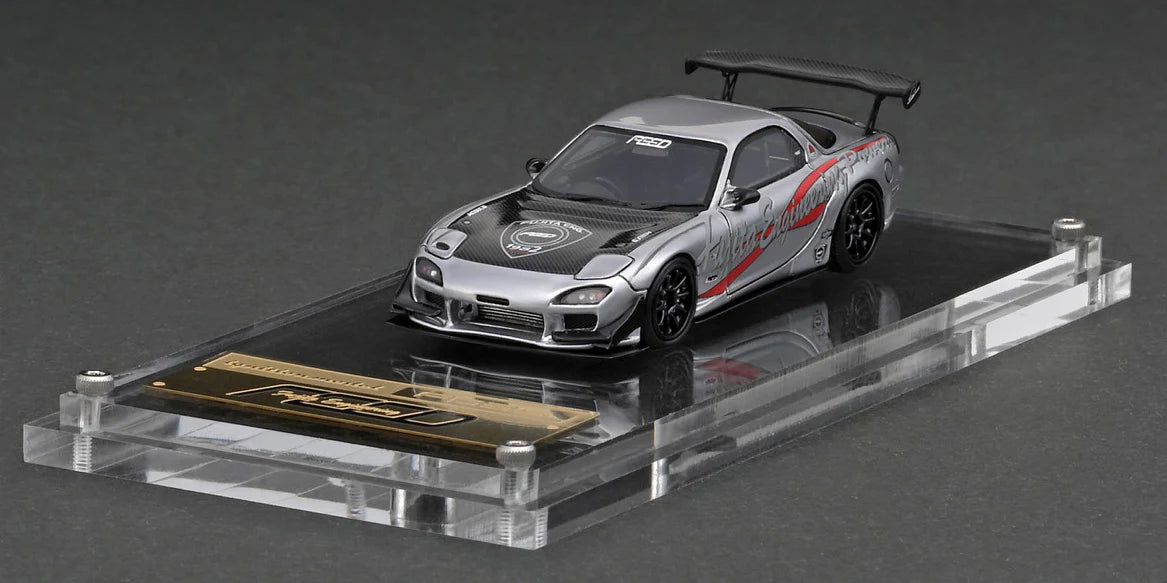 1:64 Scale Mazda RX-7 FD3S FEED Model Car - Silver Diecast Collectible Toy for Car Enthusiasts | Perfect for Display, Collection, and Racing Simulation Games