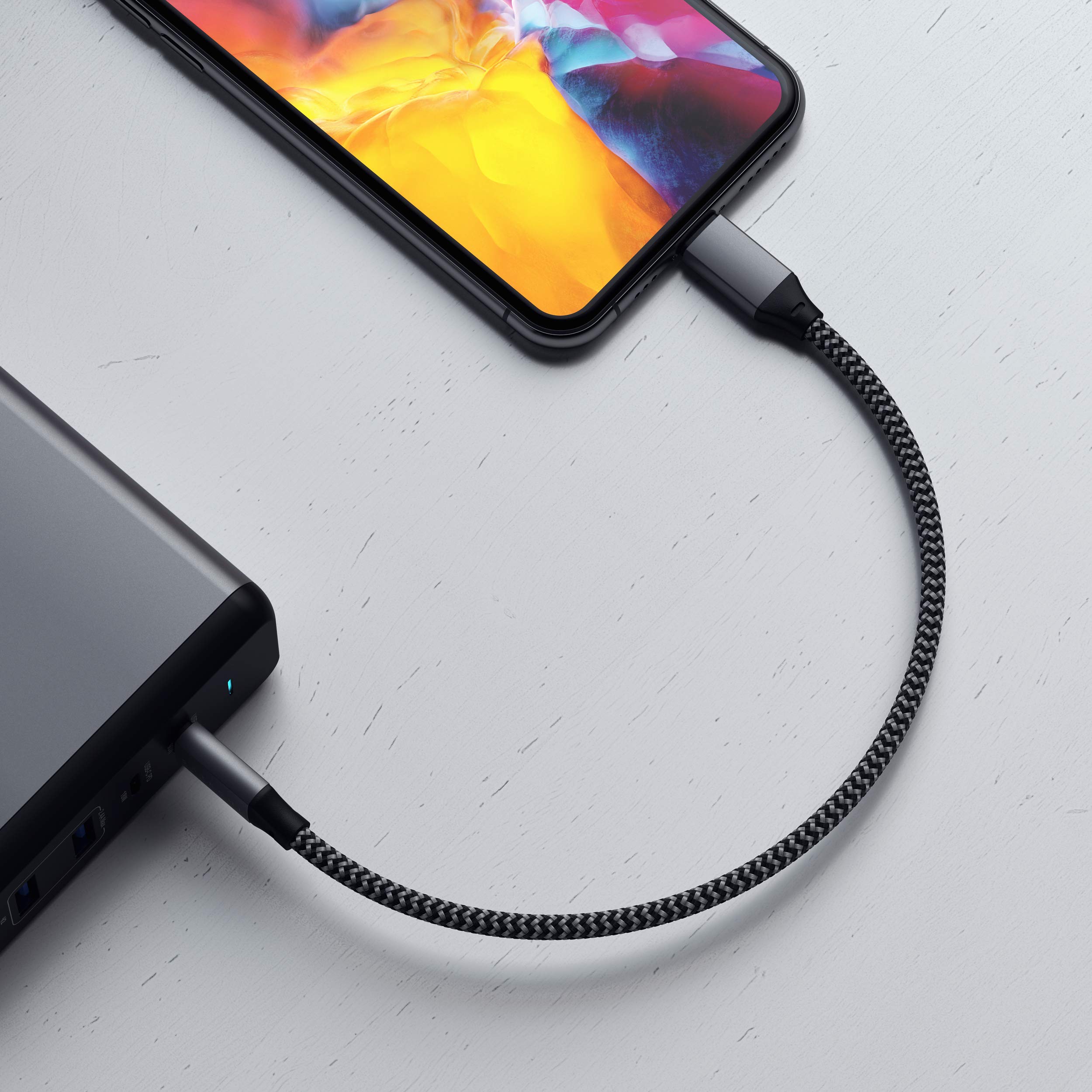 Satechi MFi Certified USB C to Lightning Cable - Fast Charging Cable for iPhone 16 Pro Max/16 Pro/16/16 Plus, iPhone 15 Series, AirPods Pro & AirPods (10in/25cm) - Perfect for Travel, Home & Office Charging