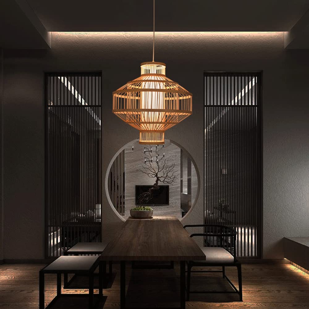 Handmade Natural Wooden Chandelier Lantern - 17.7
