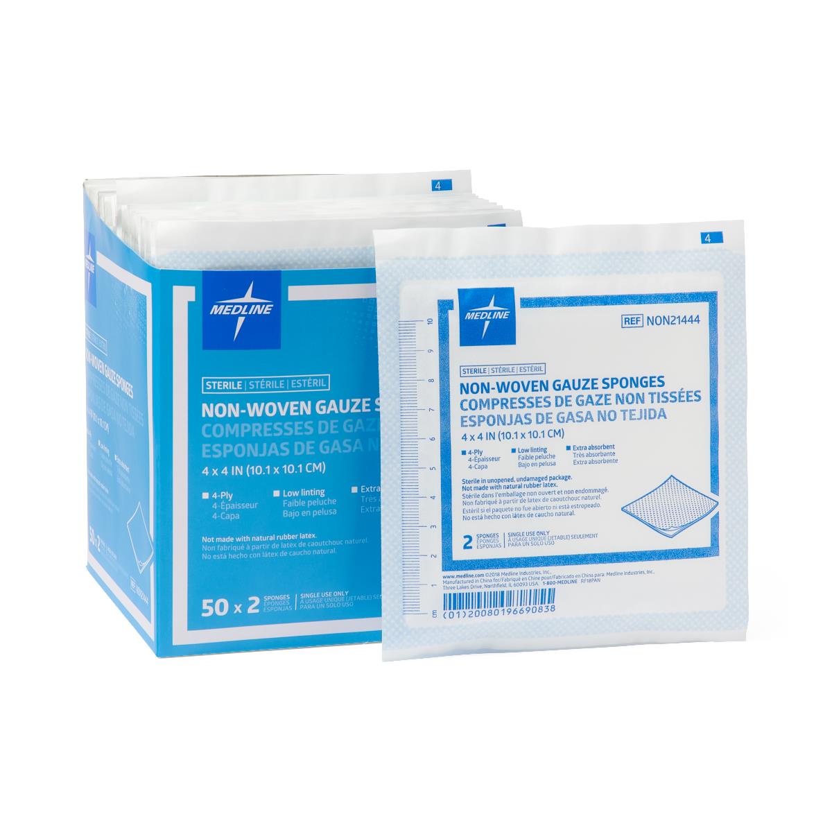 Sterile Non-Woven Medical Sponges - Assorted Sizes (2x2, 4x4, 5x9 inches) for Wound Care, First Aid & Surgical Use