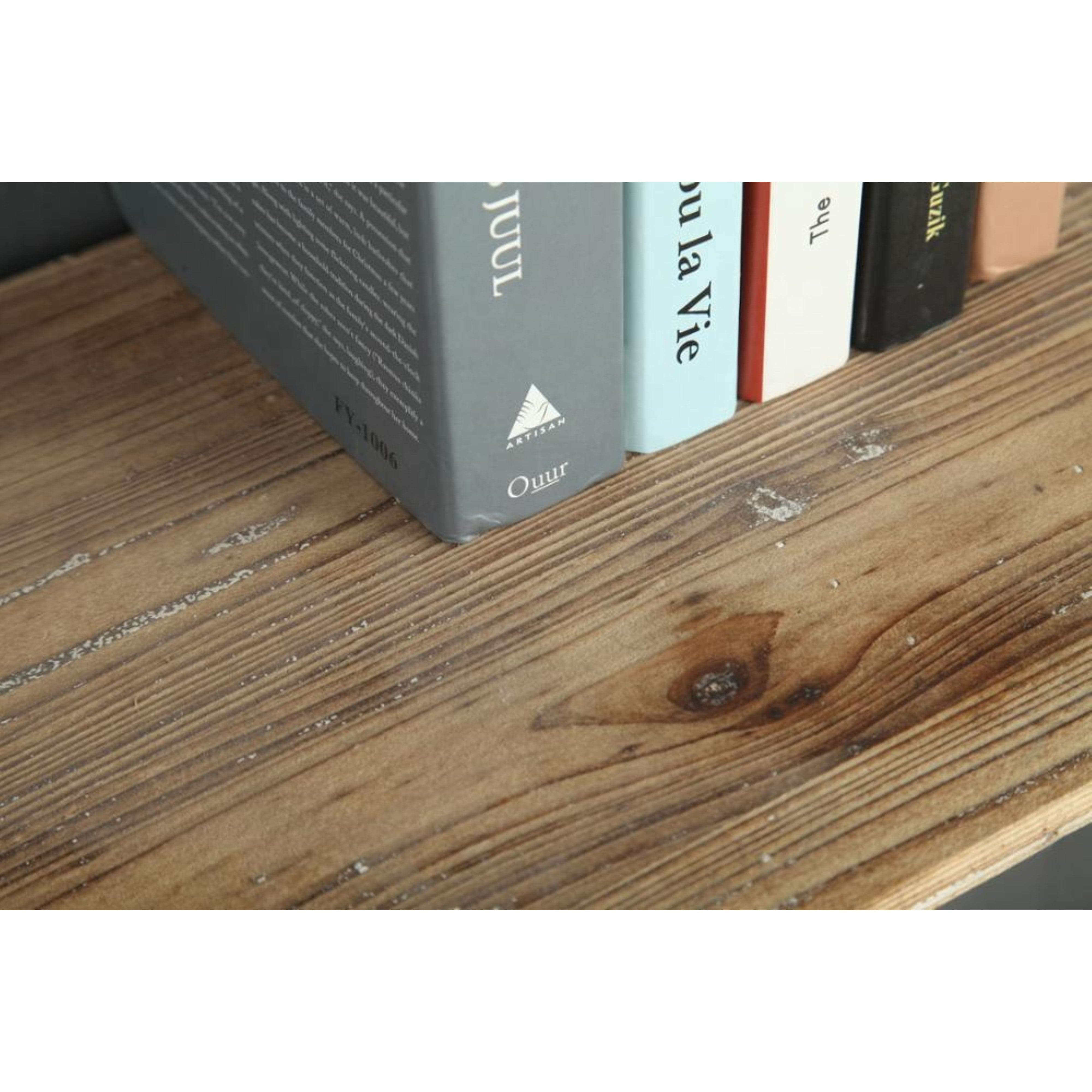 Urban Style™ Zane Display Shelf - Distressed White Wood, Sturdy & Durable for Home Decor, Retail Stores, and Office Organization