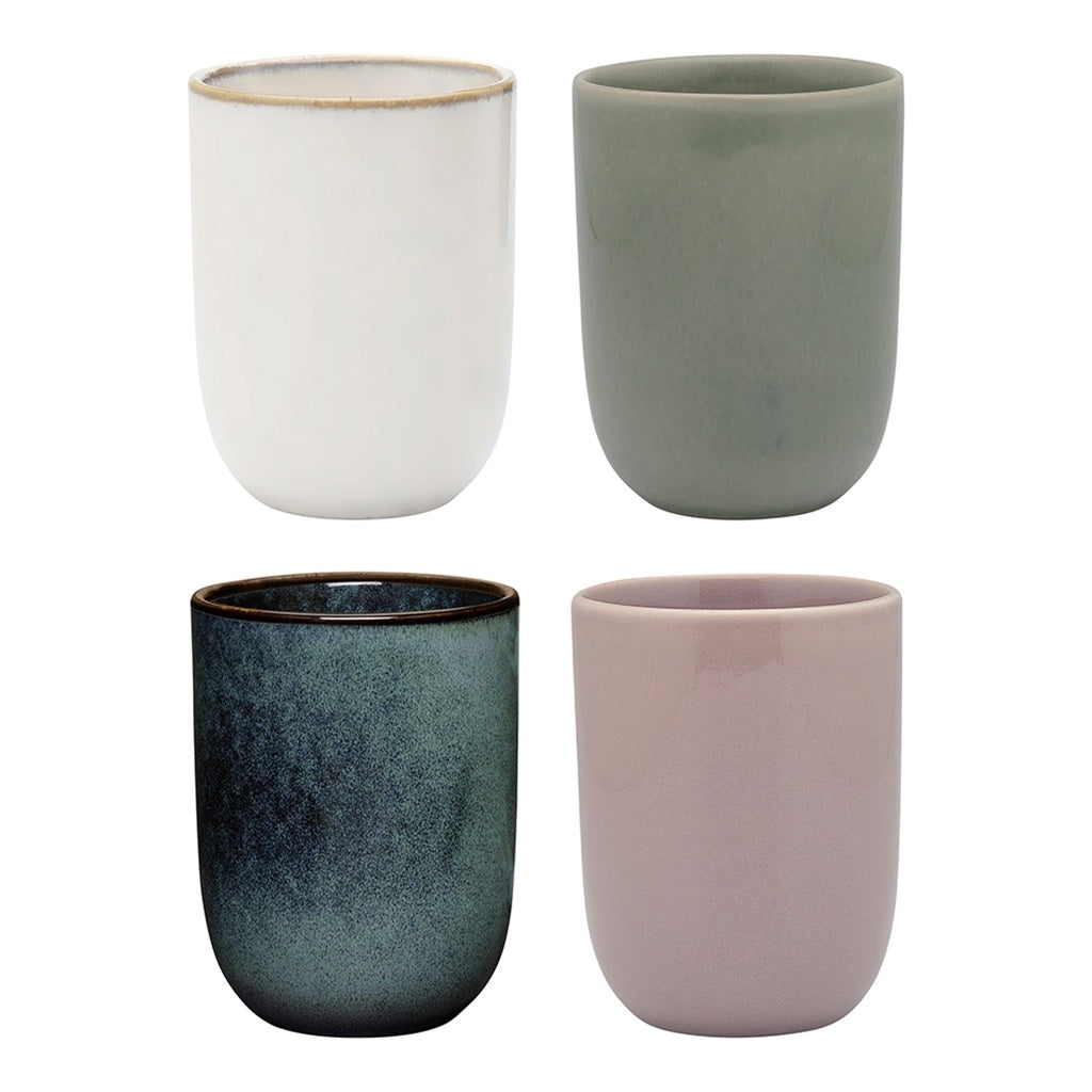 Eco-Friendly Ceramic Coffee Mugs Set of 4 - Insulated Cuddle Cups for Hot Drinks, Perfect for Home, Office & Gifts