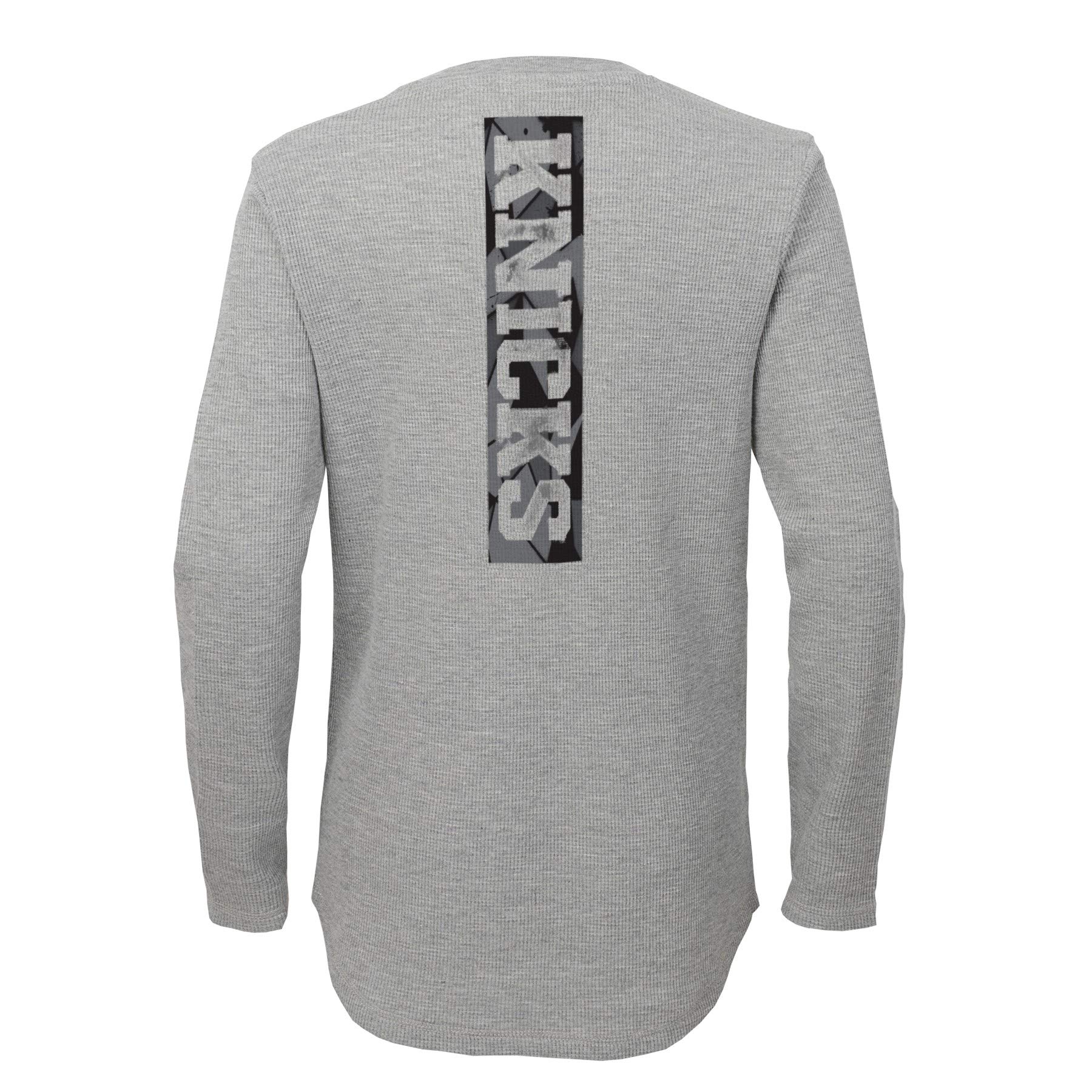 NBA Youth Boys (8-20) Black Long Sleeve Waffle Knit Thermal Shirt - Warm Winter Layering Tee for Basketball Fans & Casual Wear