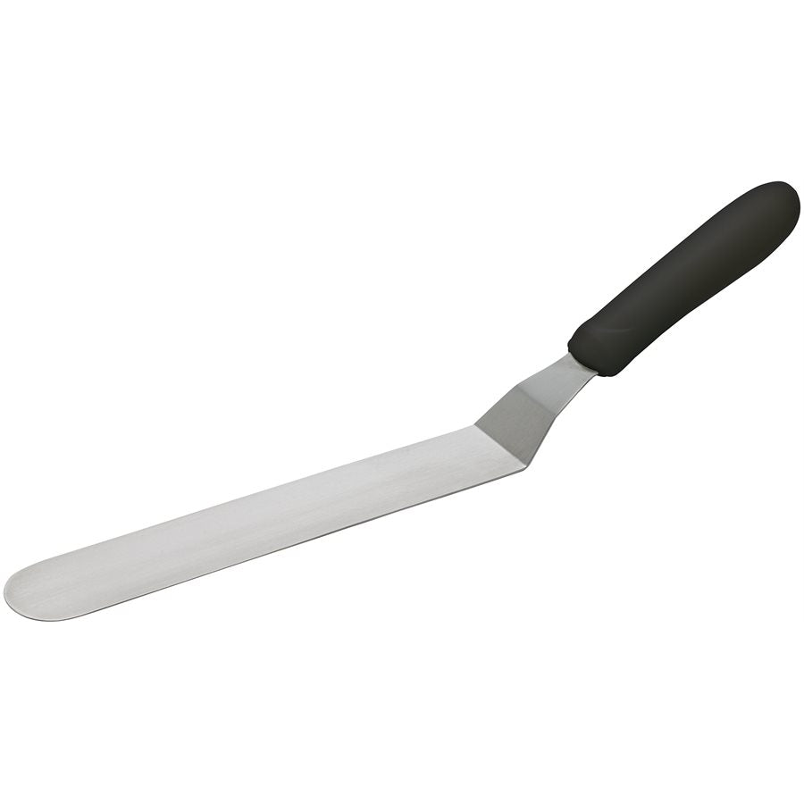 Winco 8.5 Inch Offset Cake Spatula with Comfortable Plastic Handle - Perfect for Cake Decorating, Frosting, Baking & Pastry Making