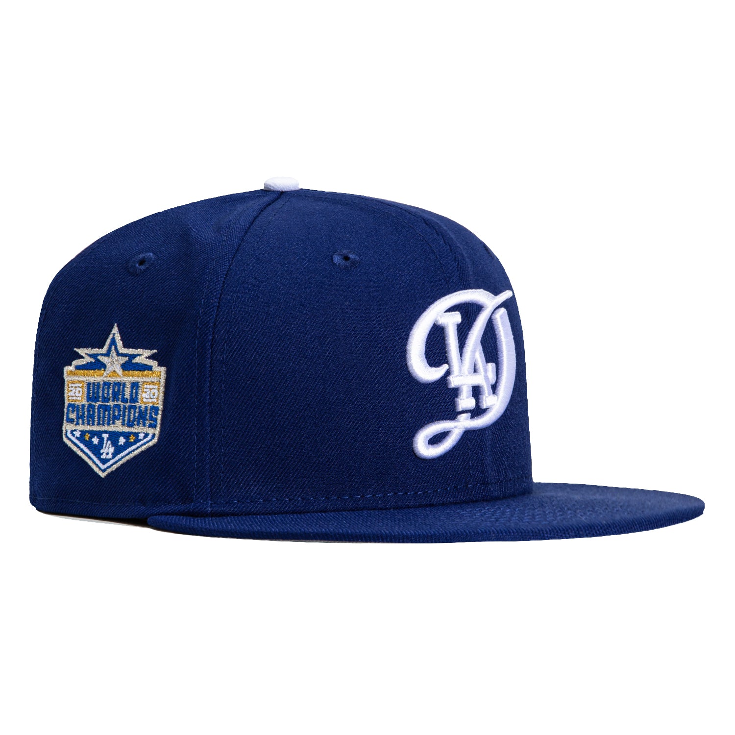 New Era 59Fifty Los Angeles Dodgers 2020 World Series Champions Patch City Connect Snapback Hat - Royal Blue - Official MLB Licensed Baseball Cap for Men & Women - Perfect for Games, Collecting & Streetwear Fashion