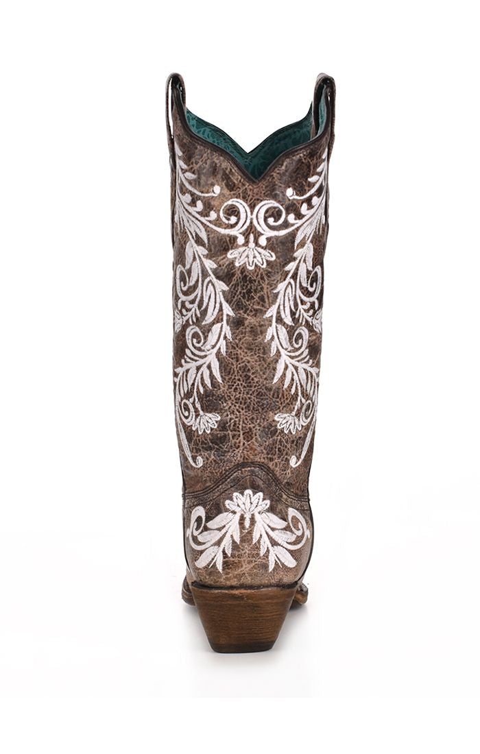 **Western Cowgirl Leather Boots for Women - Corral Brown Glowing Style | Perfect for Rodeo, Country Dance & Cowgirl Fashion**