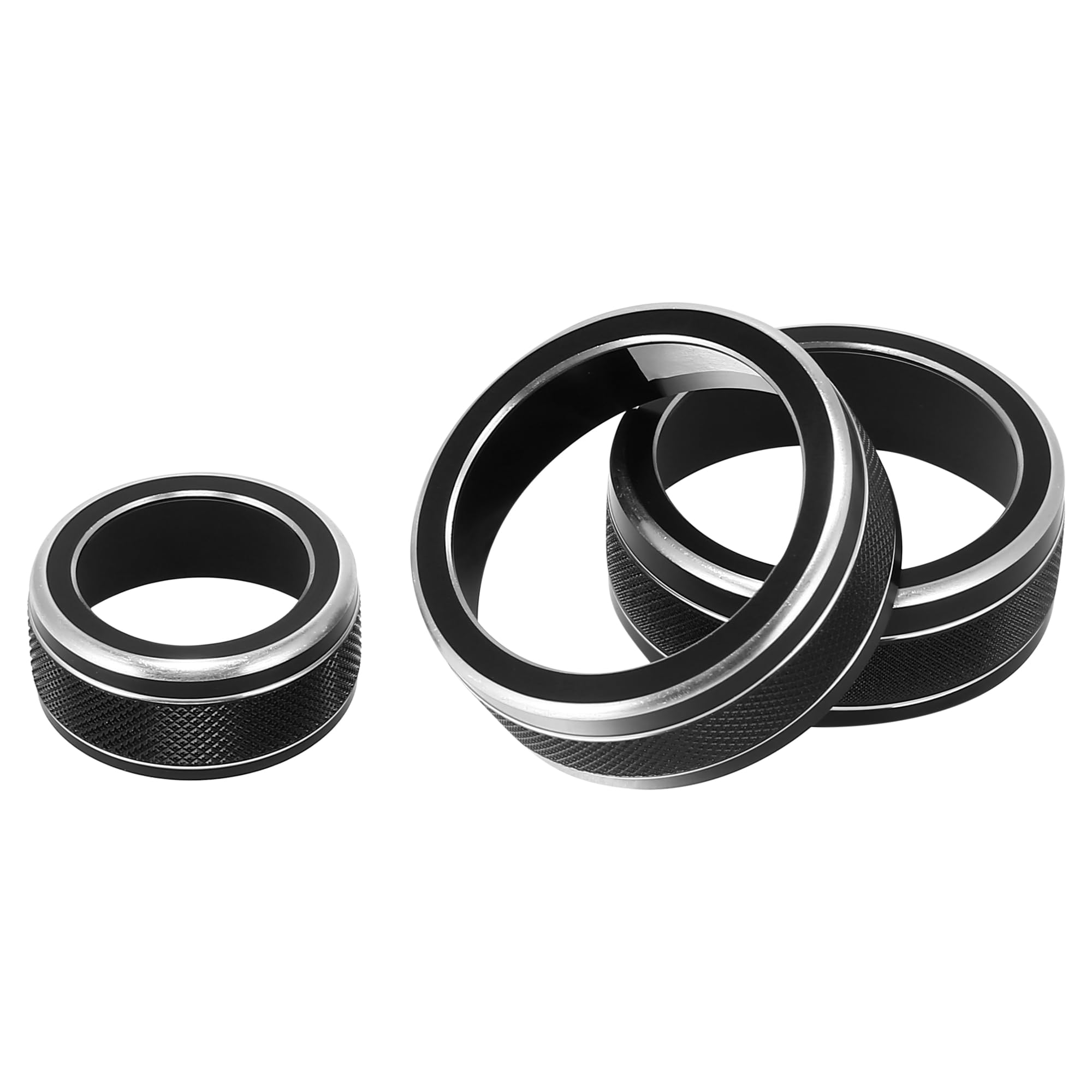 X AUTOHAUX 3-Piece Aluminum Alloy AC Climate Control Knob Cover for Subaru Forester/Impreza/Crosstrek 2019-2021 - Black HVAC Switch Trim Decor - Upgrade Interior & Protect Original Knobs