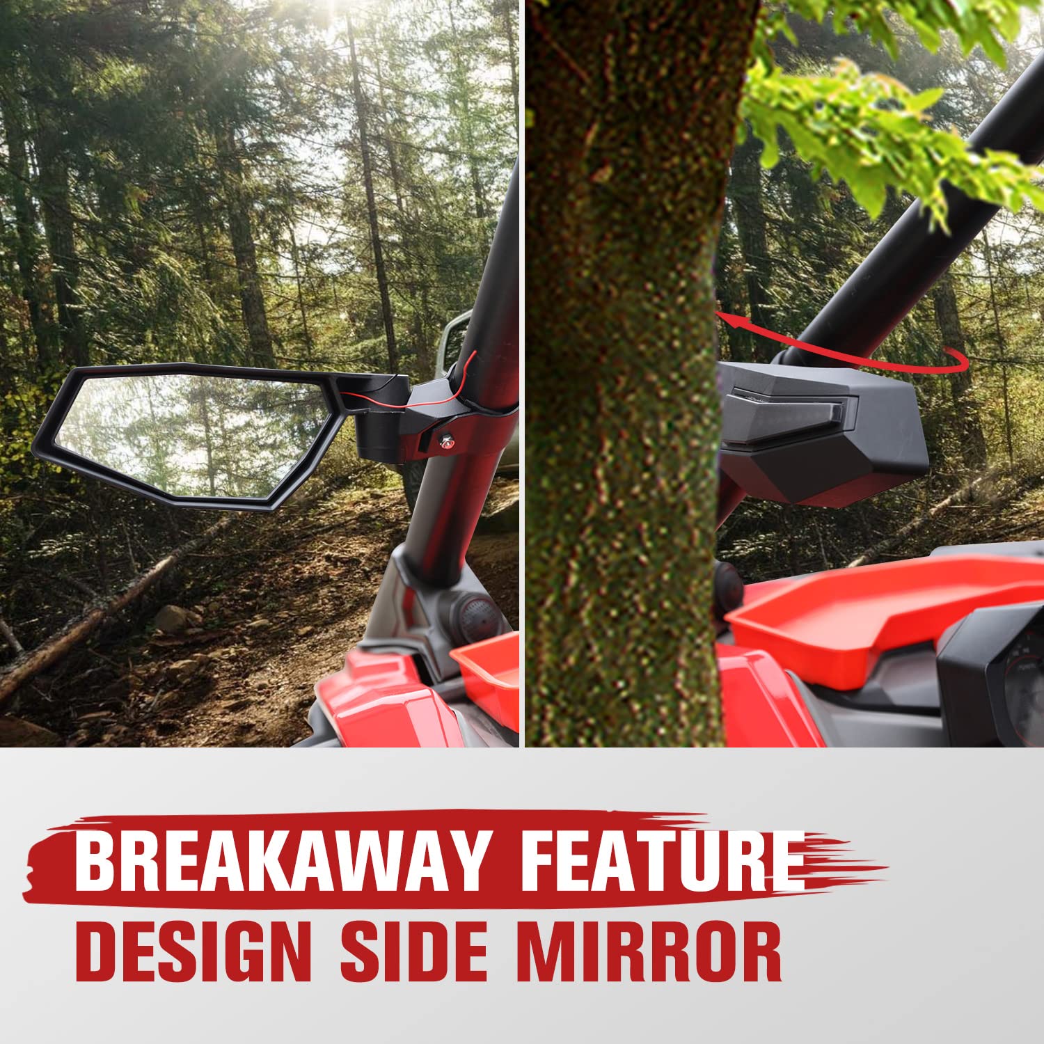 2020-2024 Polaris RZR Pro XP/Pro XP4/Turbo R/PRO R LED Side Mirrors with Adjustable Breakaway Design & Turn Signals - Replacement #2883762 - Perfect for Off-Roading & Night Driving