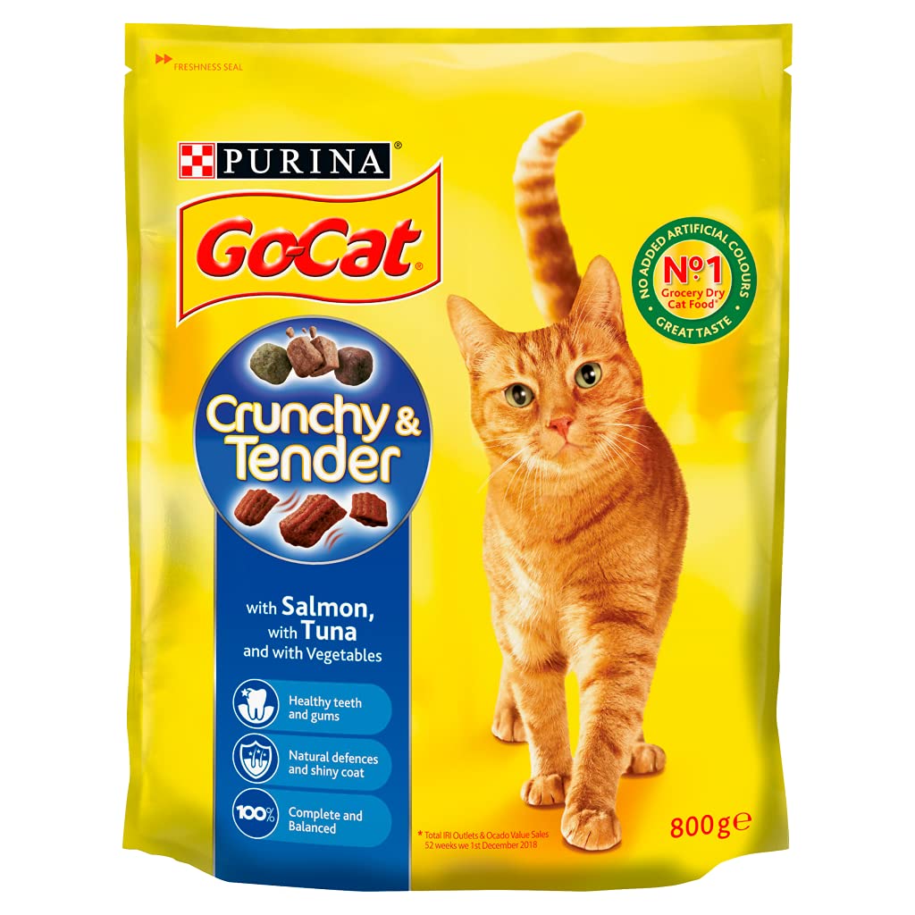 Premium Crunchy & Tender Cat Treats with Salmon, Tuna & Vegetables - 800g Natural Protein Snacks for Adult Cats - Perfect for Training Rewards & Mealtime Toppers