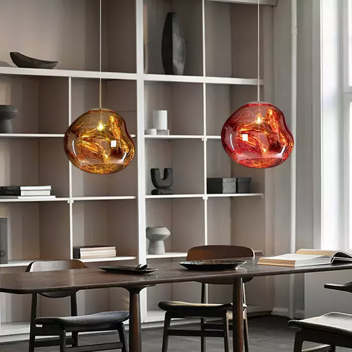 Lava Pendant Light Fixture - Modern Volcanic Glass Ceiling Lamp for Dining Room, Kitchen Island & Bedroom Lighting Decor