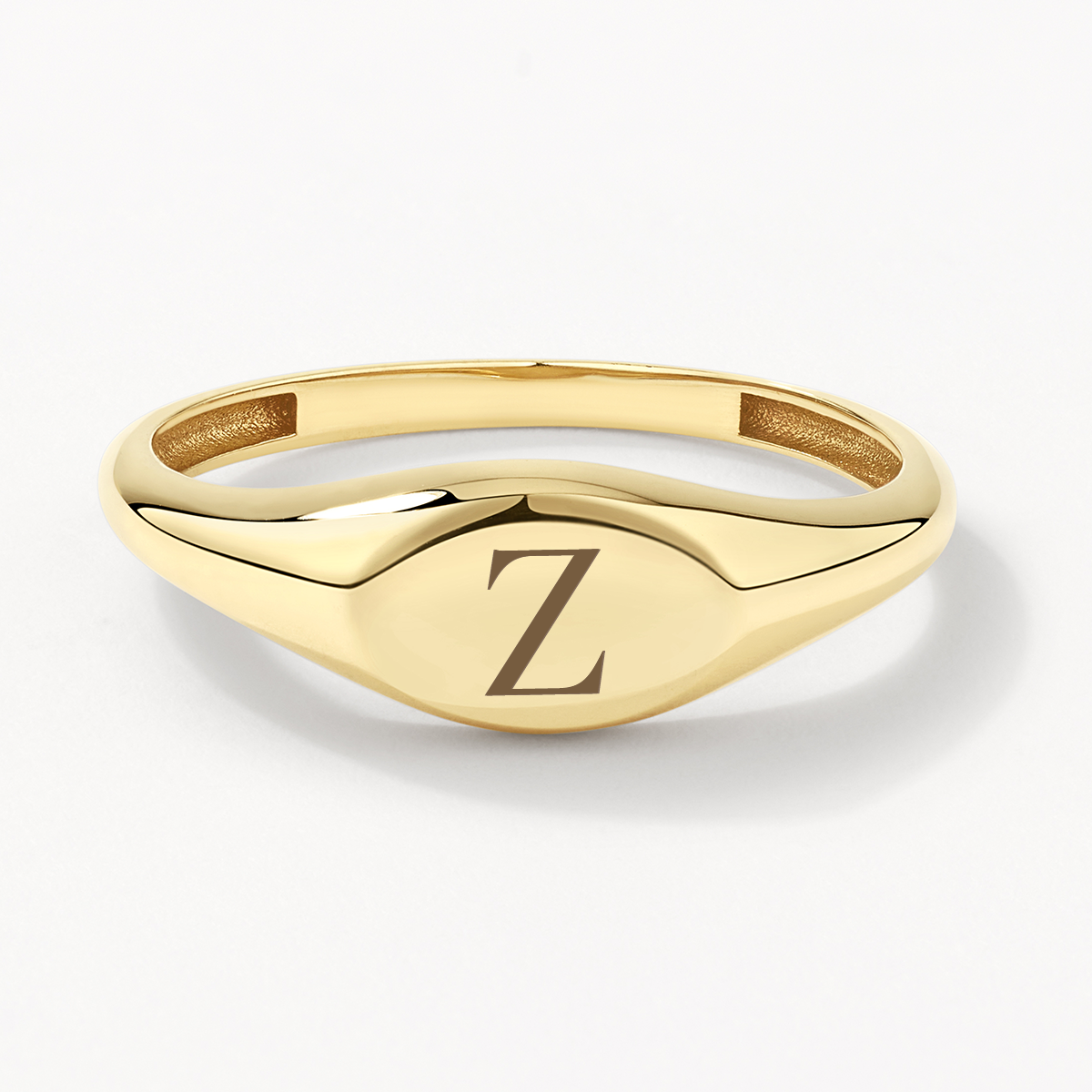 10k Gold Engravable Oval Signet Pinky Ring - Personalized Initials & Monogram - Perfect for Gifts, Weddings & Special Occasions