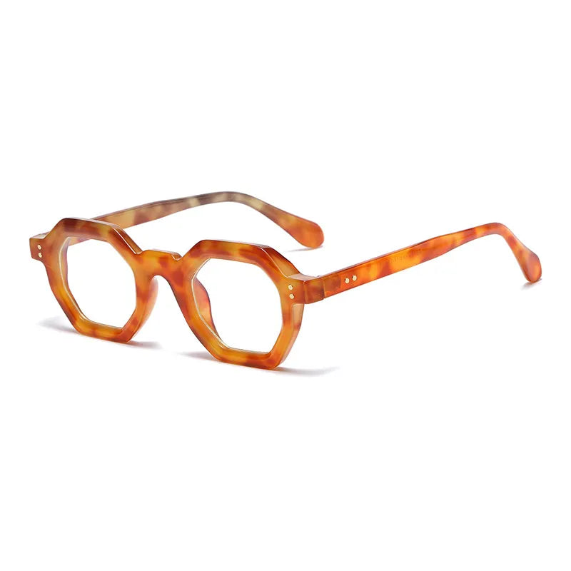 CCspace Unisex Full Rim Polygon Plastic Eyeglasses 56891 - Trendy Geometric Frame for Men & Women - Perfect for Work, Reading & Fashion Accessories