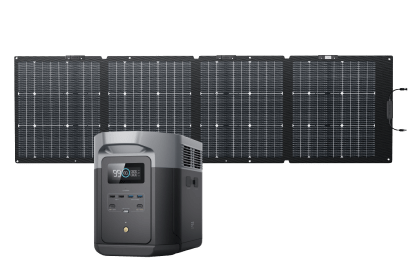 EcoFlow DELTA 2 Max Portable Power Station with 220W Solar Panel | Solar Generator for Home Backup, Camping & Outdoor Adventures | 2048Wh Capacity, 2400W Output, Fast Solar Charging