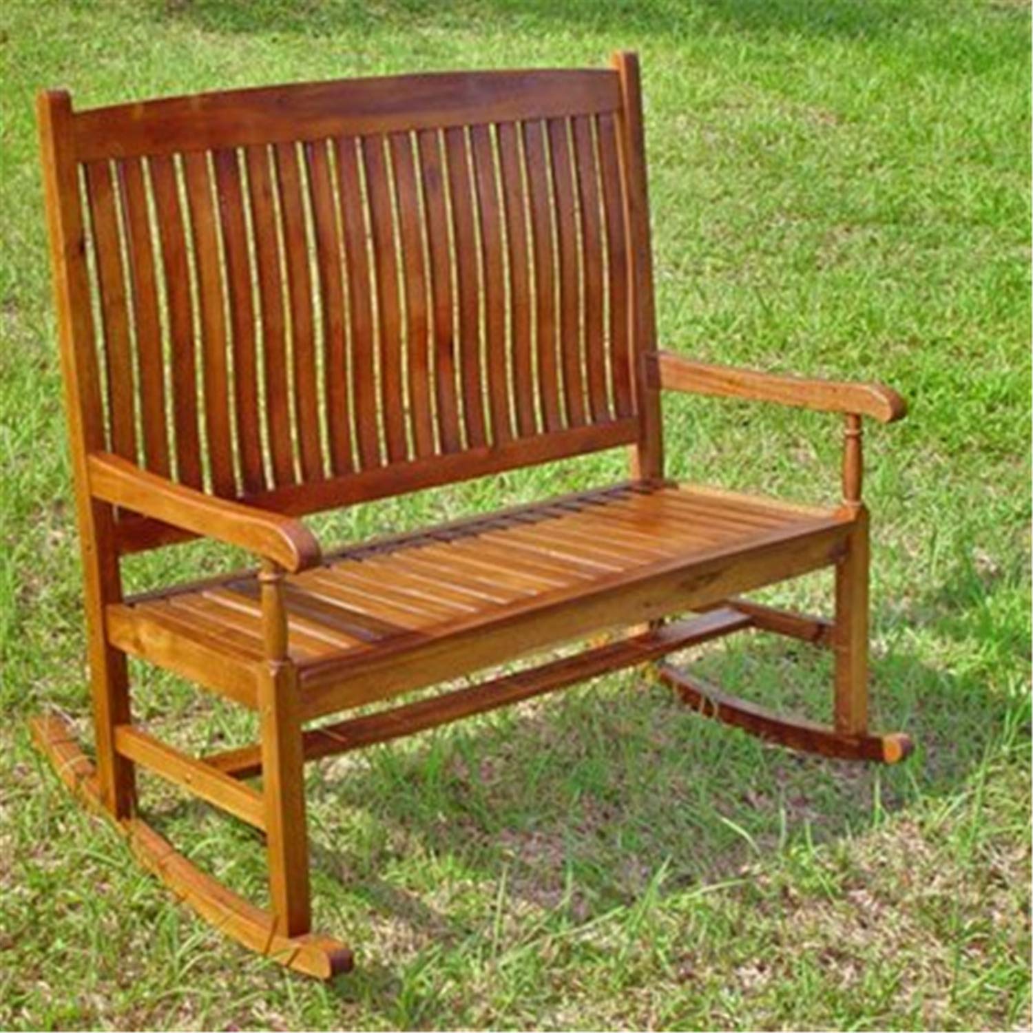 Traditional Double Porch Rocker - Handcrafted Wooden Outdoor Rocking Chair for Patio, Garden & Front Porch | International Caravan Furniture