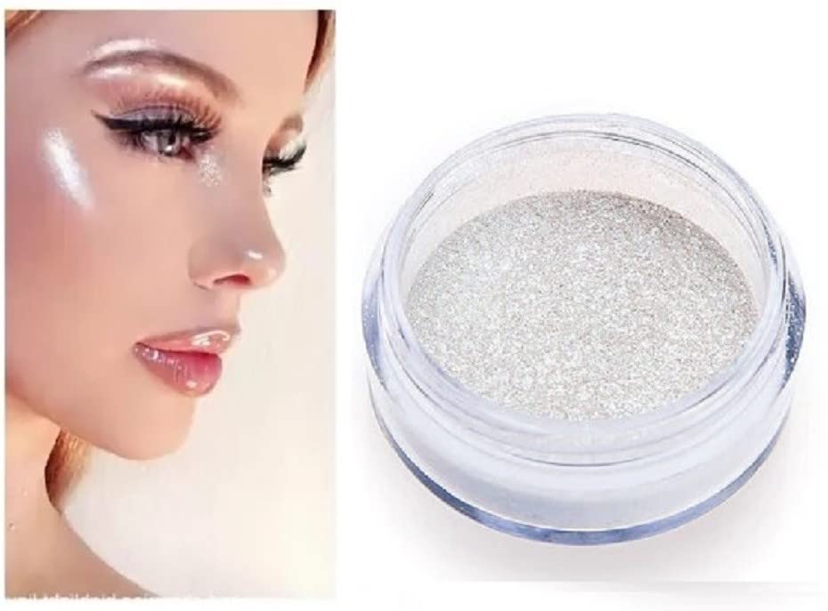 White Loose Glitter Eyeshadow - Shimmer Powder for Face & Body Makeup | Perfect for Festival, Party & Night Out Looks