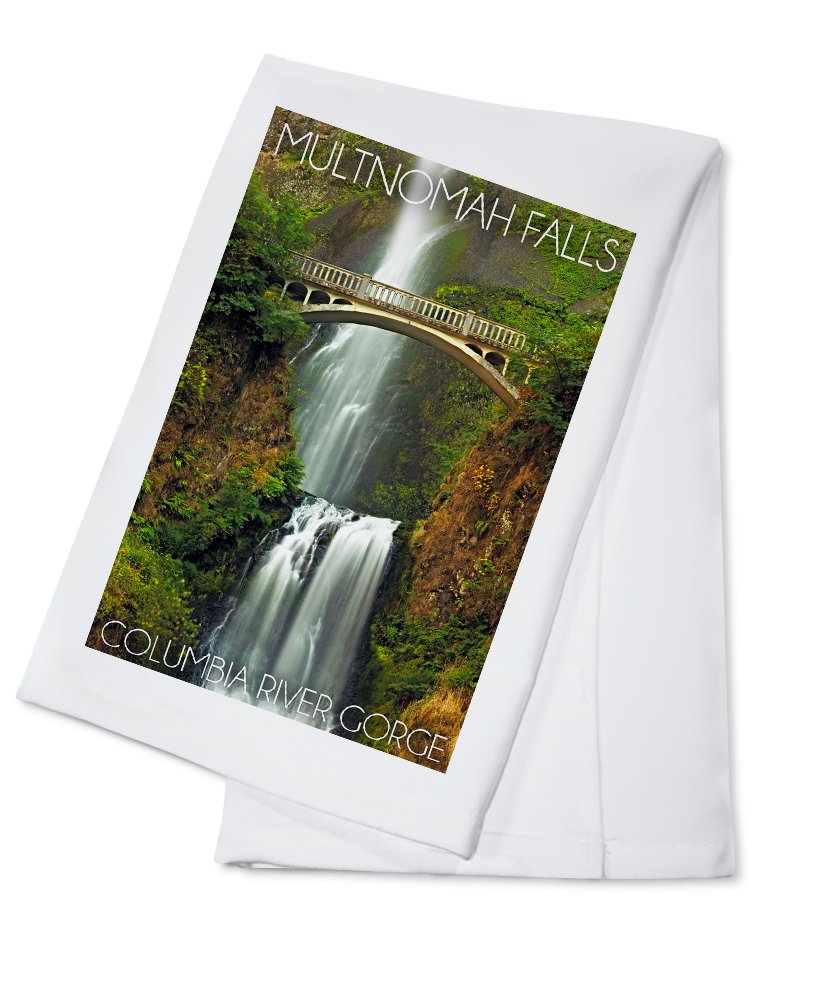 Premium 100% Cotton Kitchen Towel with Multnomah Falls Oregon Autumn Landscape - Absorbent & Durable Dish Towels for Cooking, Baking & Home Decor