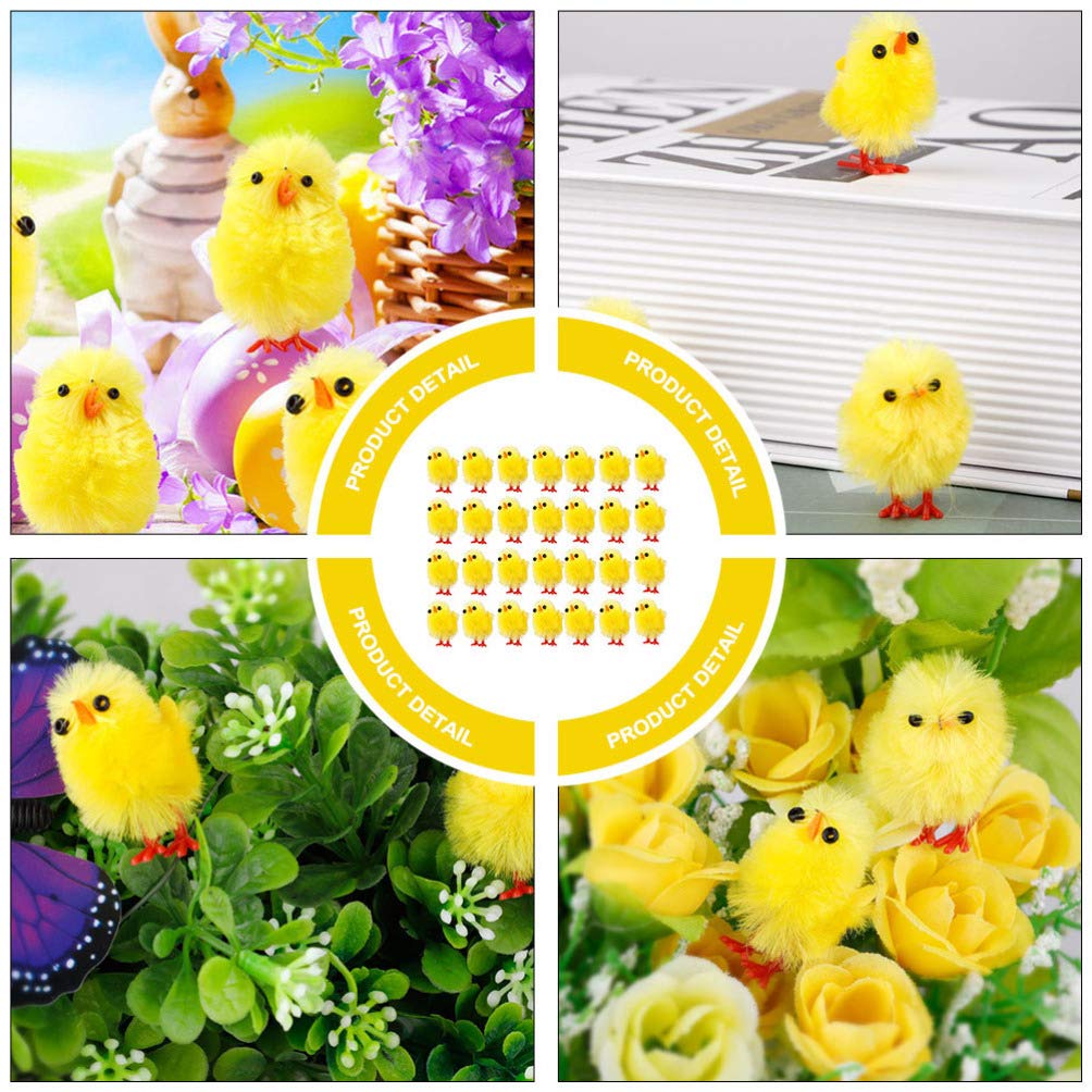 ARTIBETTER 120pcs Mini Easter Chicks Plush Toys - Small Chenille Stuffed Chicks for Easter Bonnet Decorations, Party Favors, Basket Fillers & Spring Home Decor - Cute Yellow Easter Decor for Kids & Toddlers