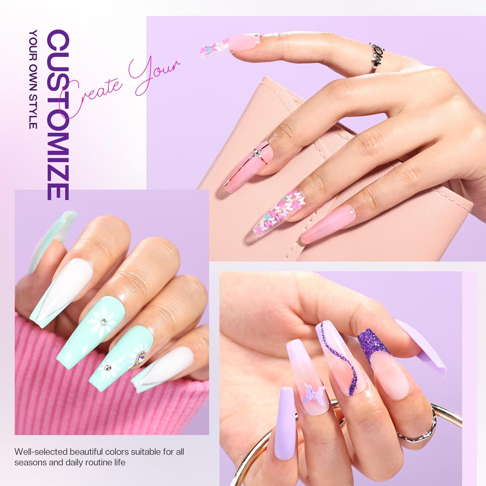 Morovan Poly Gel Nail Kit with Drill & 48W UV/LED Lamp - Professional Nail Extension Starter Set for Beginners | DIY Nail Art Supplies with Luminous Builder Gel | Perfect for Home Manicure & Salon Use