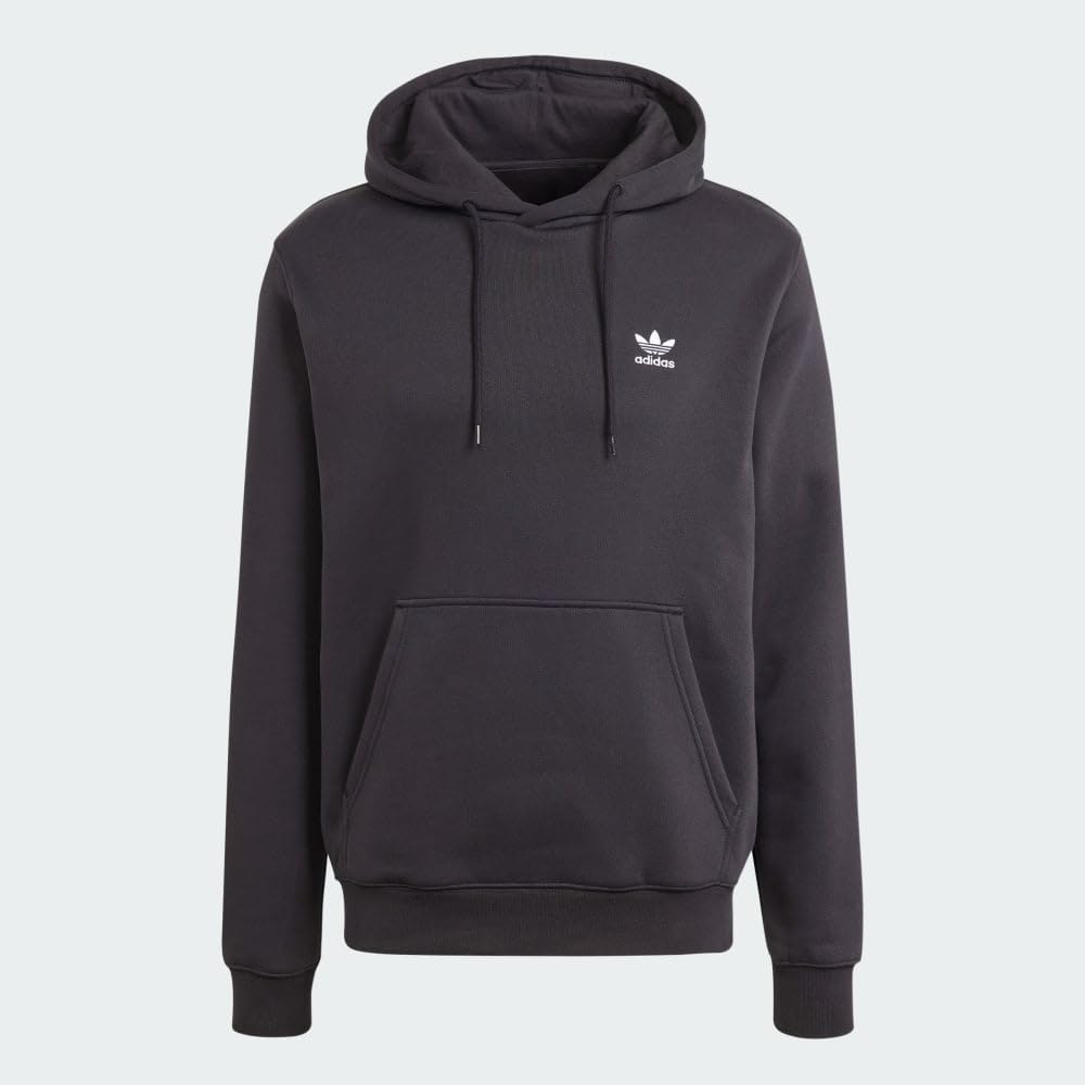 adidas Originals Men's Trefoil Essentials Hoodie - Comfortable Cotton Pullover Sweatshirt for Casual Wear, Street Style & Gym