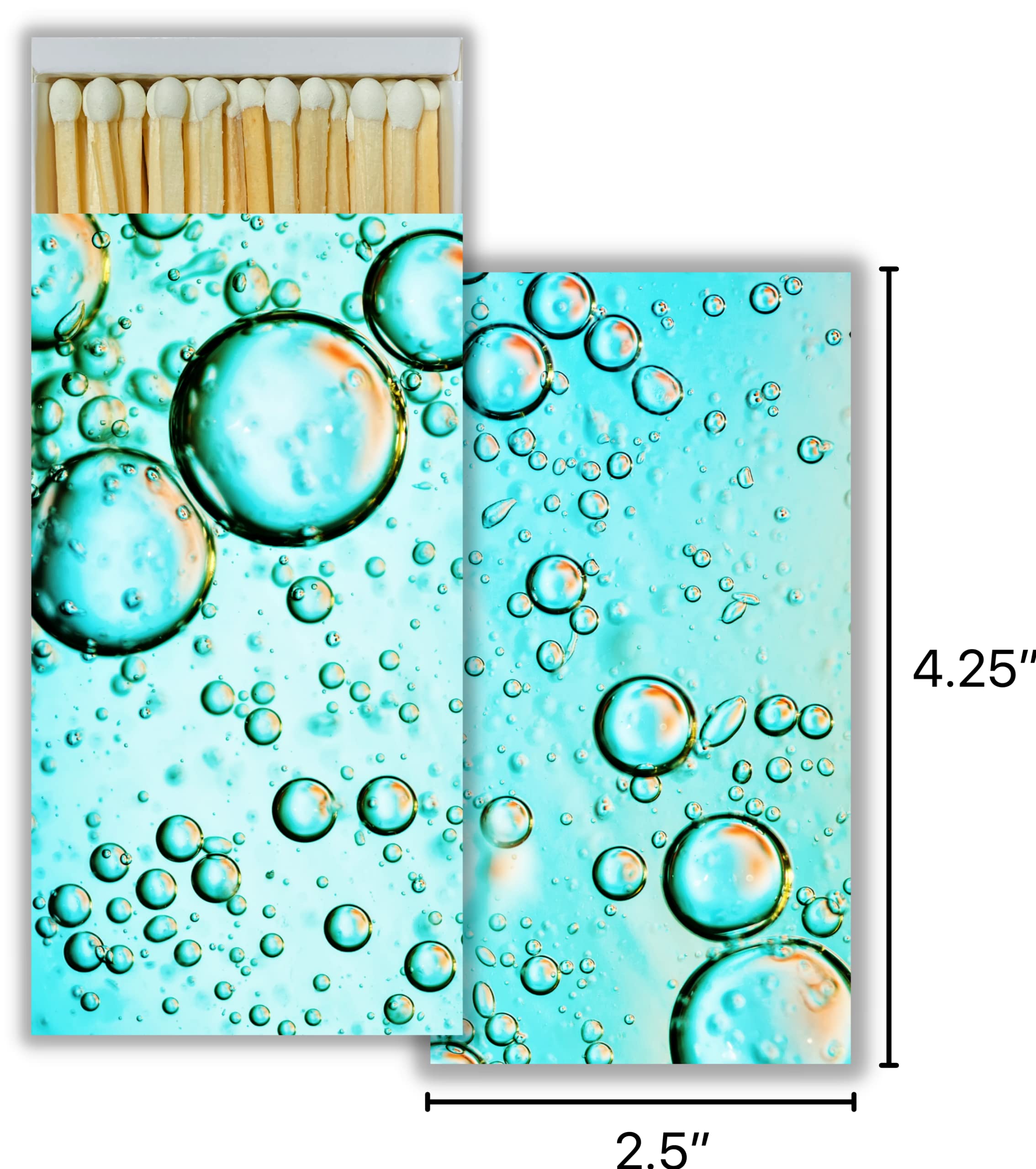 Premium Air Bubbles Decorative Matchboxes with Wooden Matches - 10-Pack for Lighting Candles, Fireplaces, Grills & Outdoor Activities | Perfect for Home Decor, Camping, Romantic Dinners & Emergency Kits