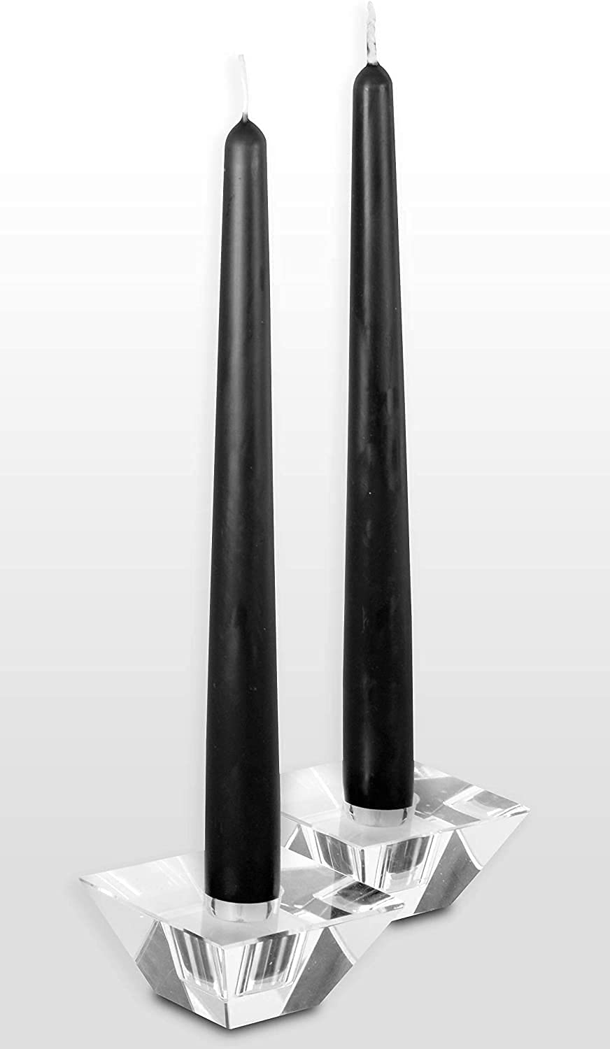 Hyoola 12 Inch Black Unscented Dripless Taper Candles Bulk Pack of 96 - Long-Lasting 10 Hour Burn Time - Perfect for Weddings, Dinner Parties, and Home Decor