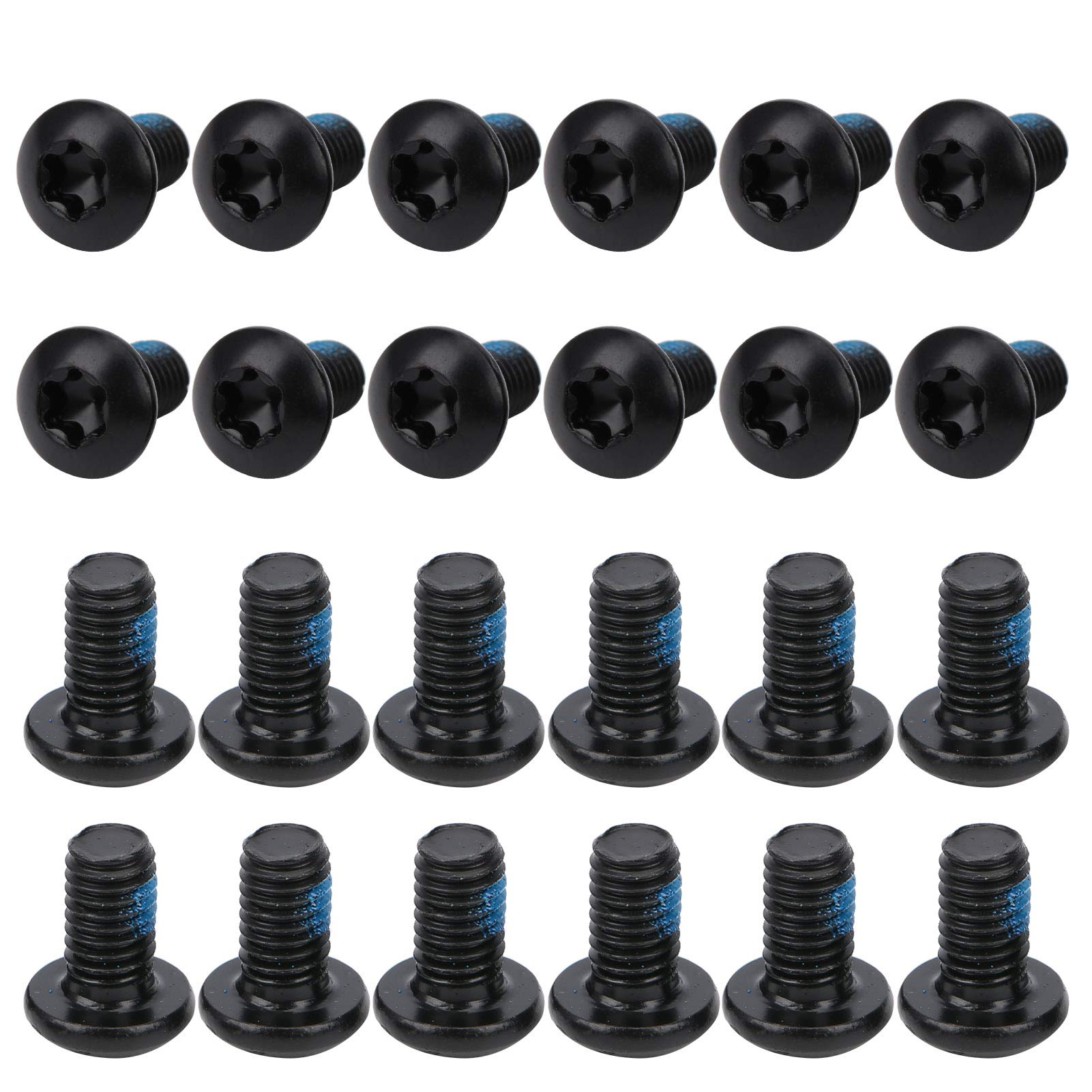 24Pcs M5x10mm Steel Mountain Bike Disc Brake Rotor Bolts T25 - Black Bicycle Brake Screws for MTB, Road & Hybrid Bikes - Perfect for Brake Rotor Repair & Maintenance