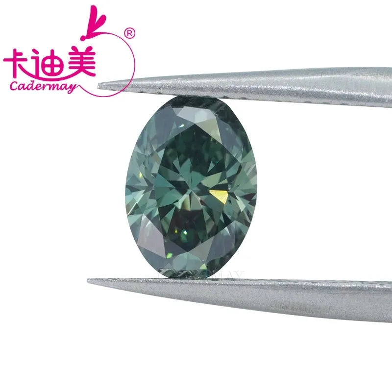 CADERMAY Oval Shape VVS1-VS1 Clarity HPHT Lab Grown Loose Diamond - Deep Green Color with IGI Certificate for Engagement Rings & Jewelry Making - Perfect for Custom Pendants, Earrings & Bridal Jewelry Designs