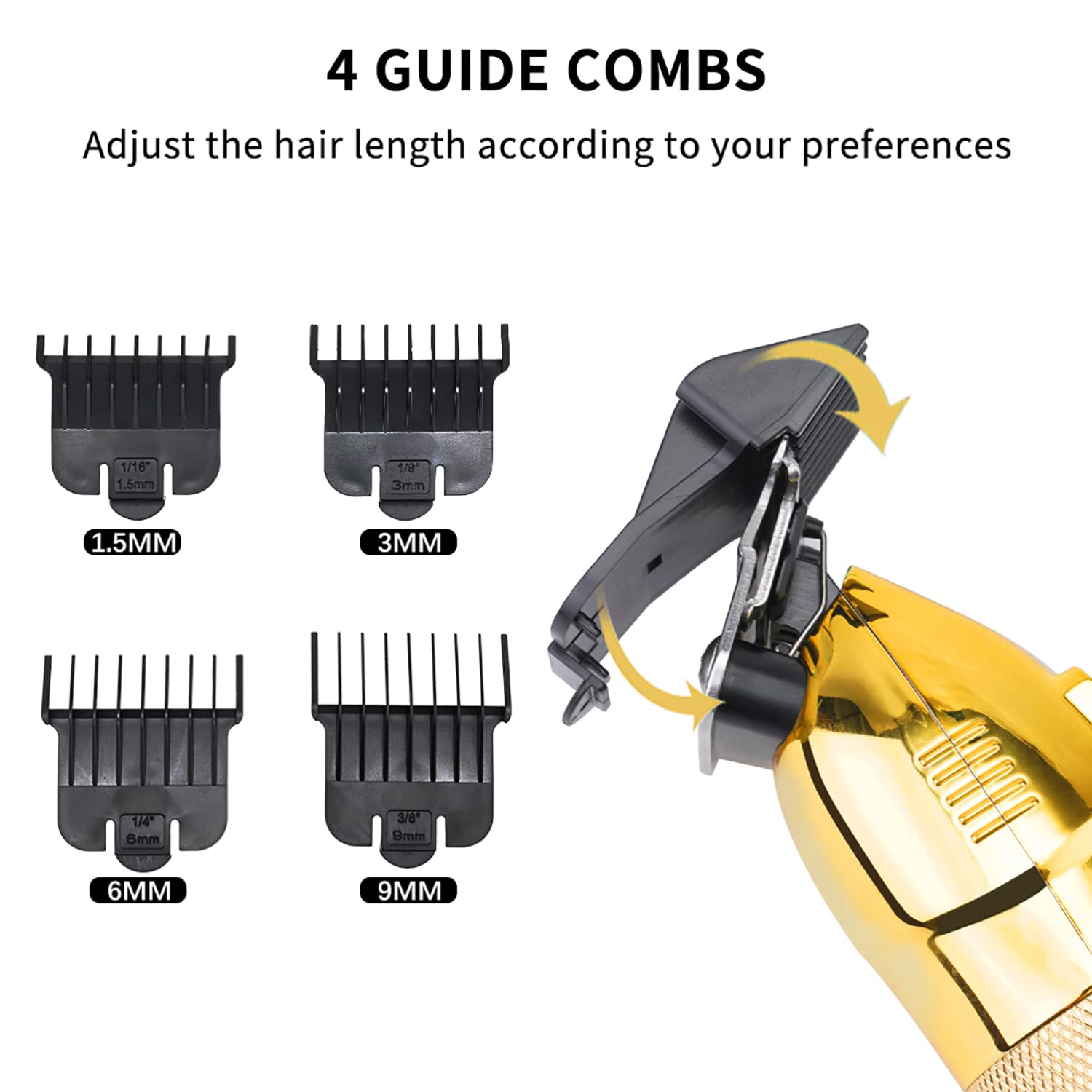 DSP® Professional Hair & Beard Trimmer for Men - Rechargeable Cordless Hair Clipper with LED Display & Precision Blades (Gold) | Perfect for Home Grooming, Travel & Barbershop Use