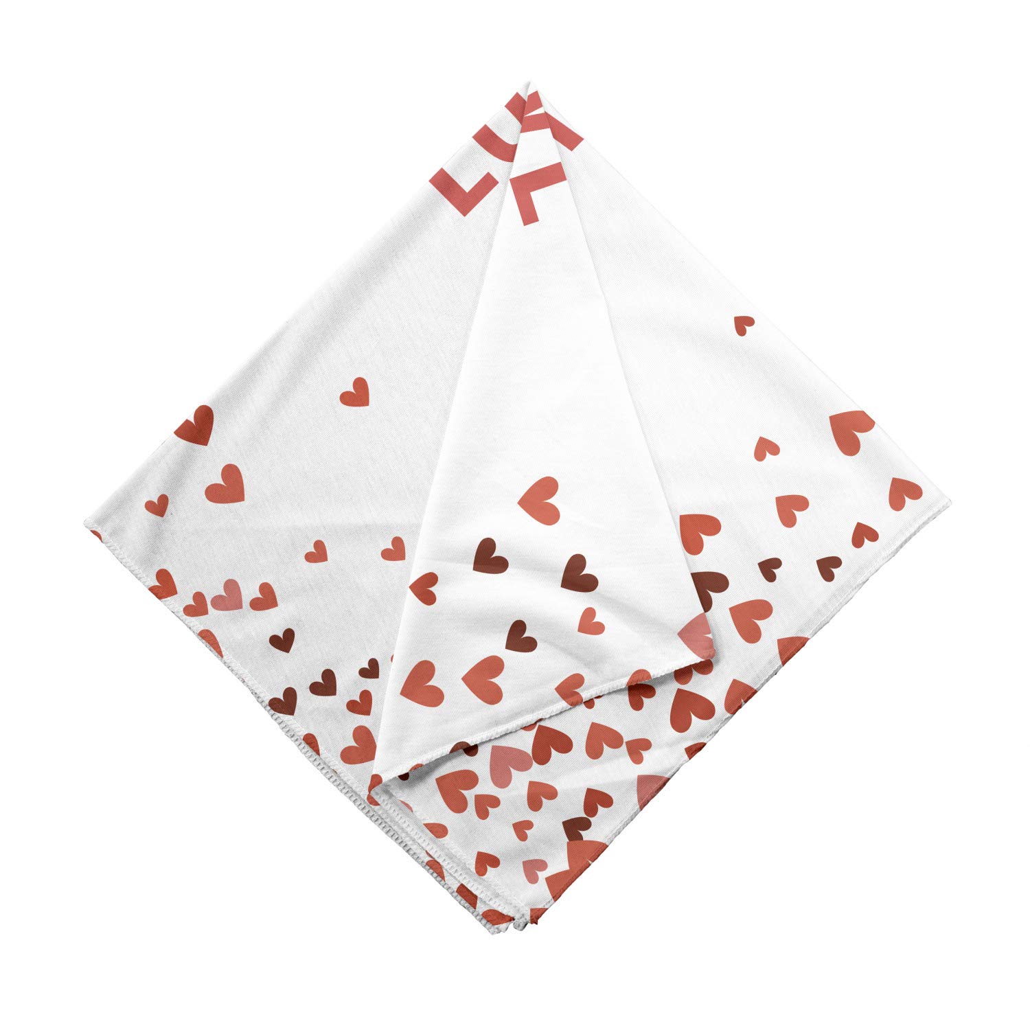 Ambesonne Love Bandana - Romantic Heart Illustration Unisex Head & Neck Scarf for Men & Women - Perfect for Valentine's Day, Couple Outfits & Music Festivals