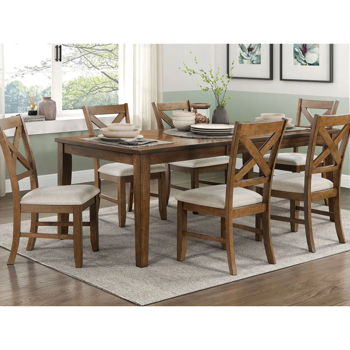 7-Piece Dining Set by Counsil - Modern Table & Chairs for Kitchen, Dining Room, or Outdoor Patio - Model 5893