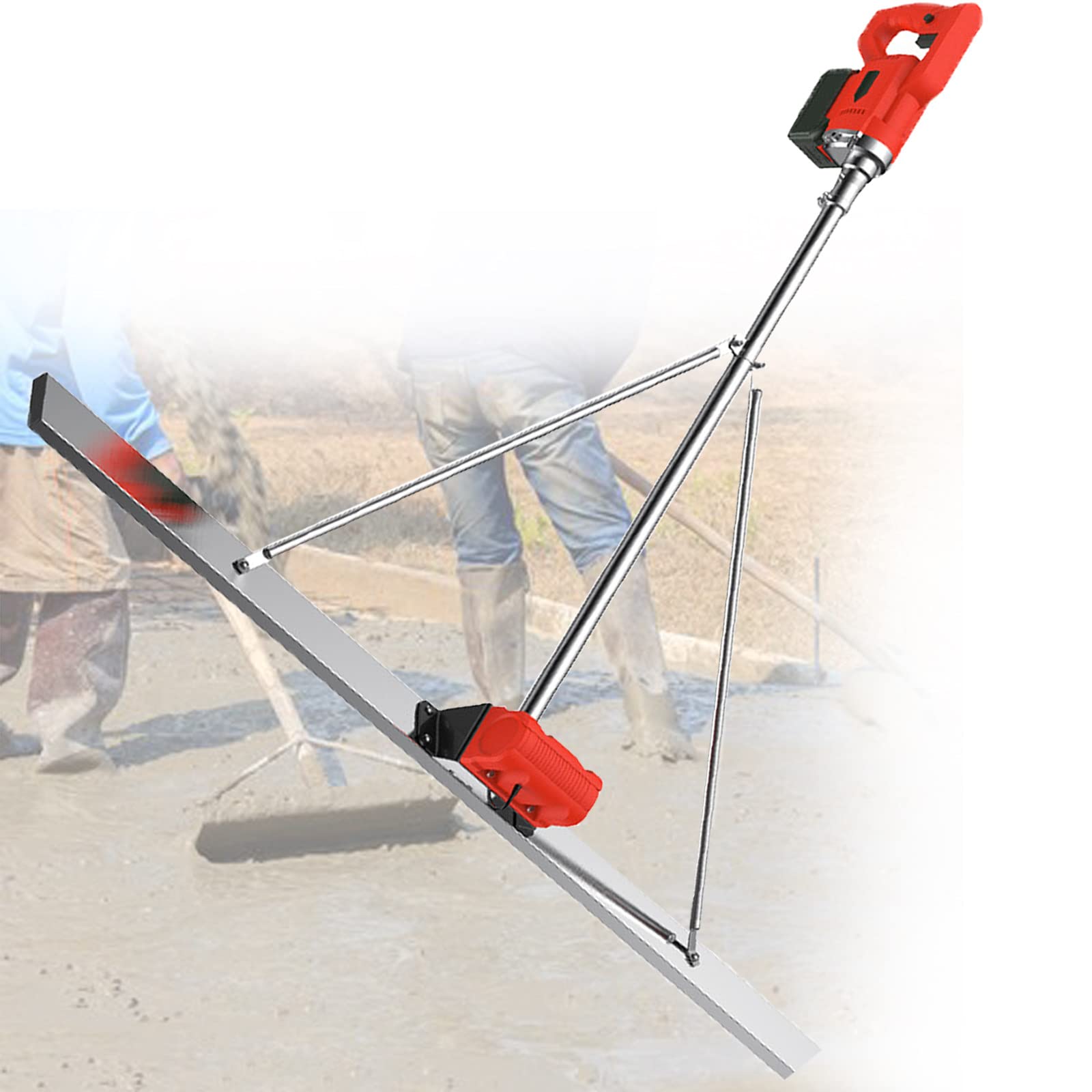 YEMELI 48V 6000 RPM Power Screed with 150cm Blade - Concrete Finishing & Leveling Vibrating Tool for Driveways, Patios & Floors (6000mAh Battery)